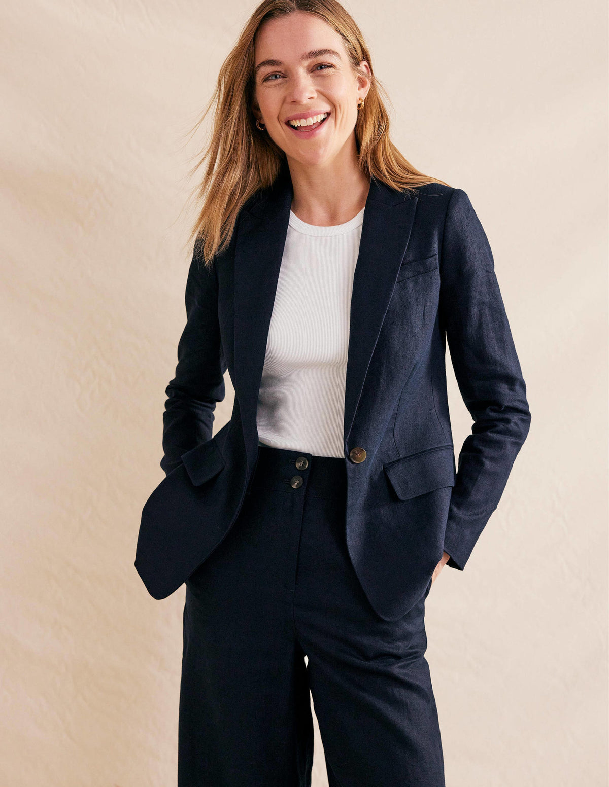 Cambridge Leinenblazer-Aqua Marine Marl-1