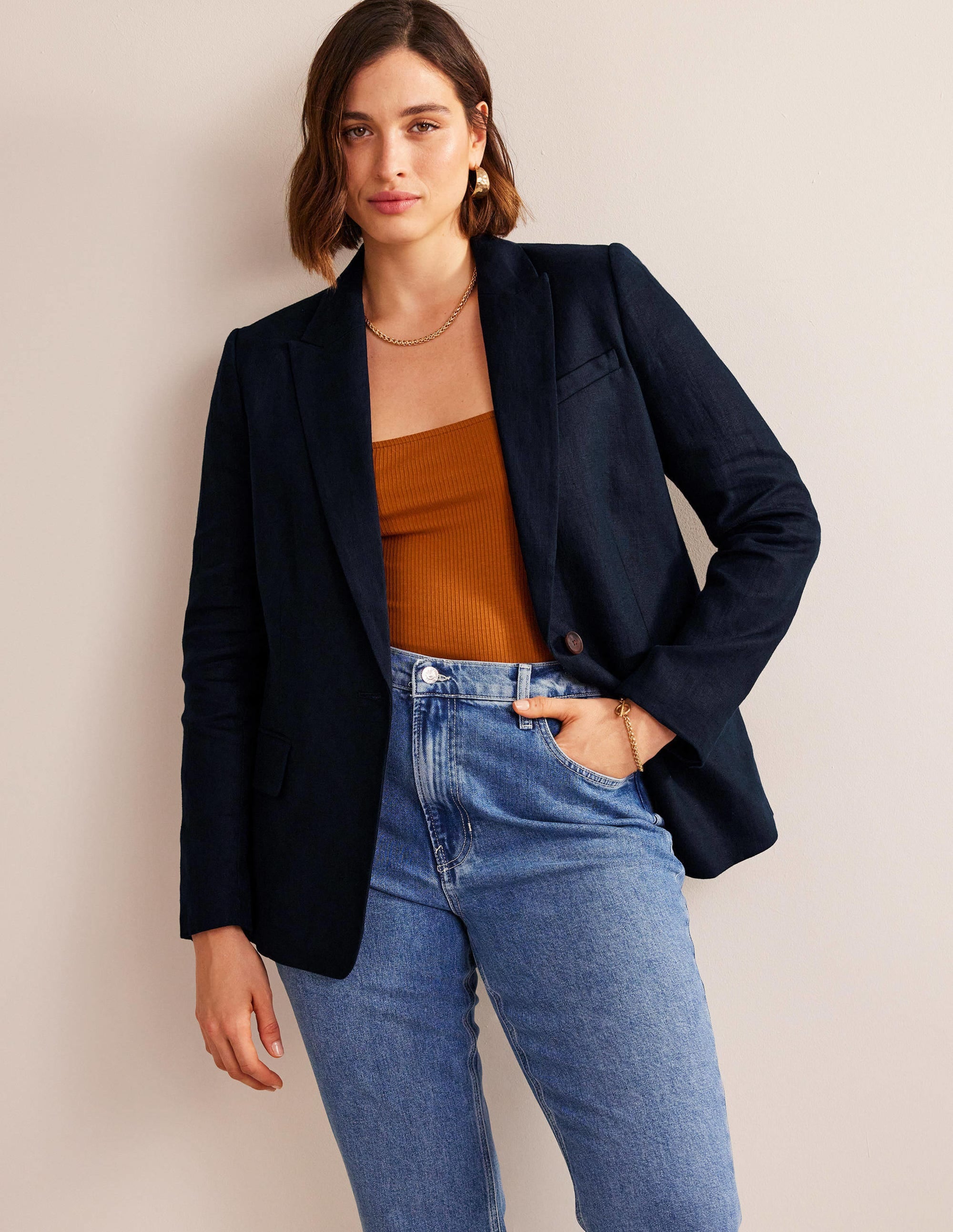 Cambridge Leinenblazer-Aqua Marine Marl - Image 5