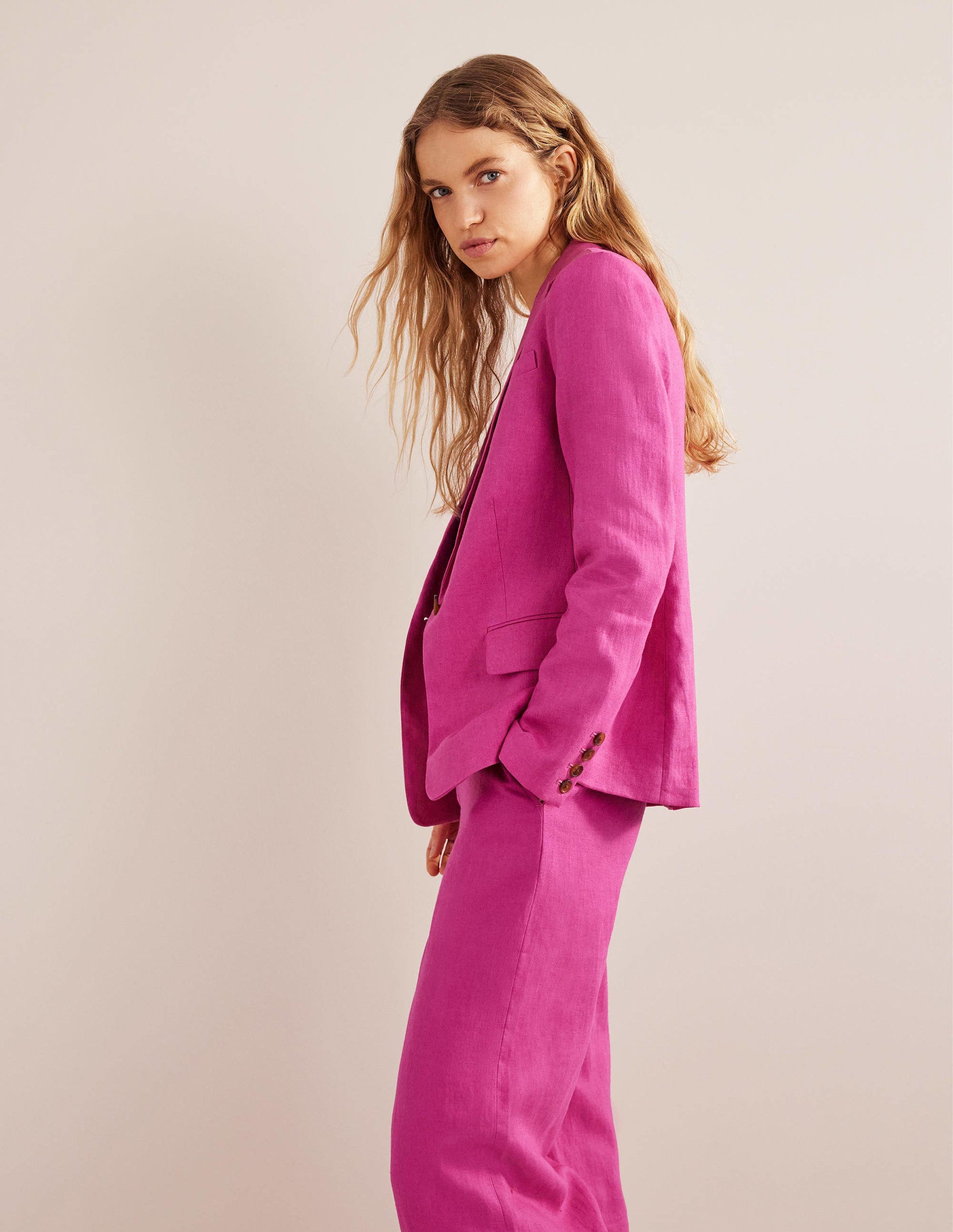 Cambridge Leinenblazer-Magenta-4