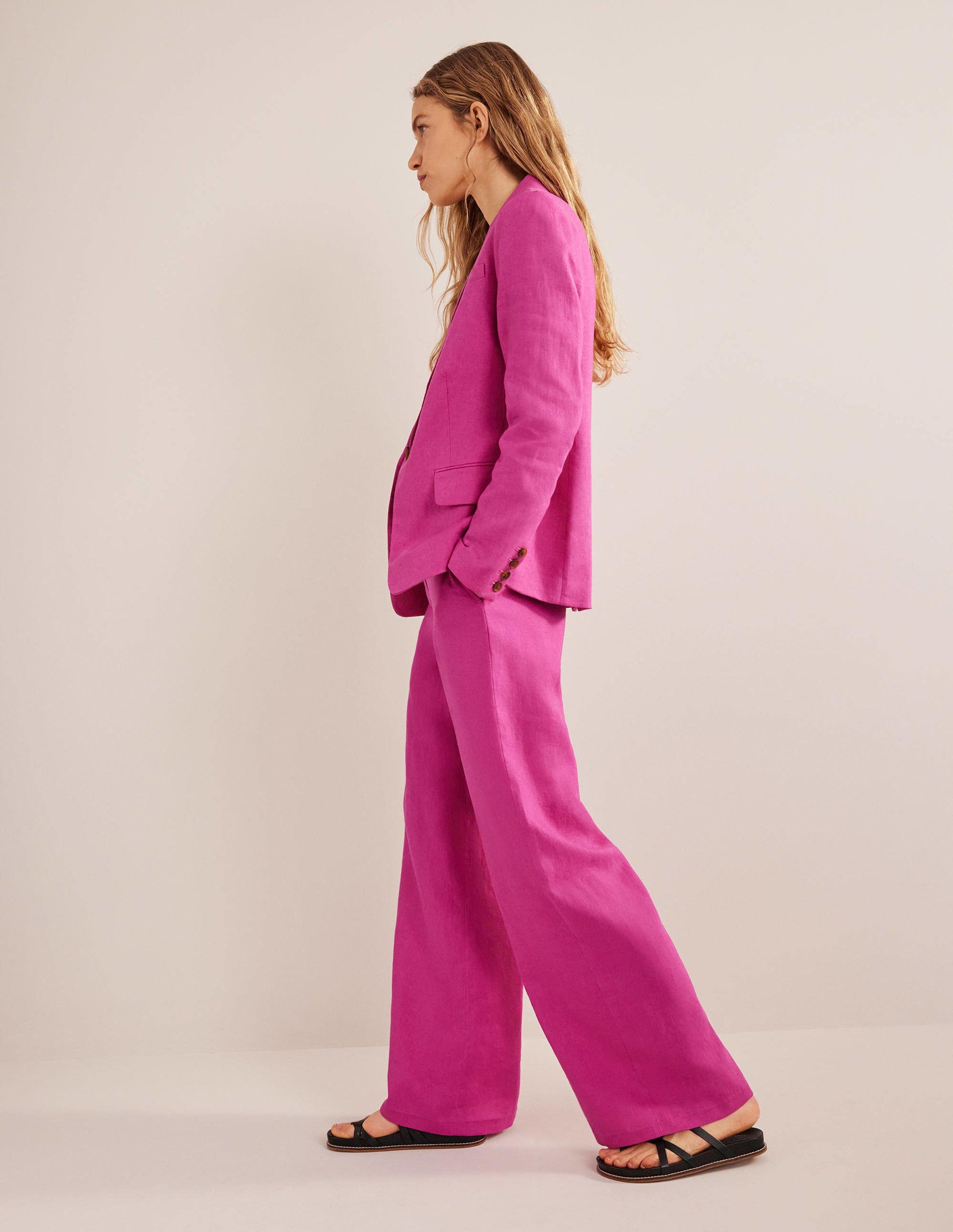 Cambridge Leinenblazer-Magenta-6