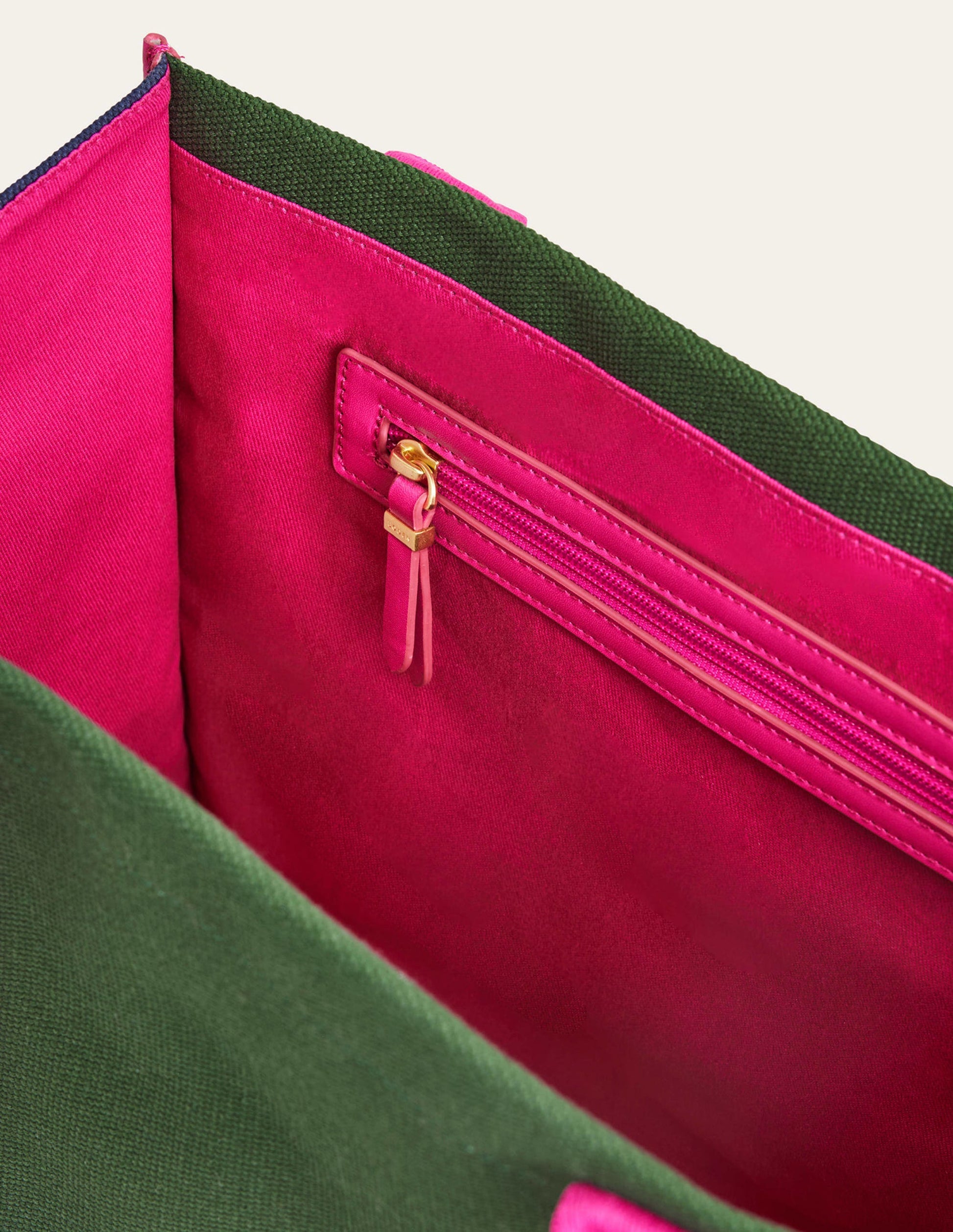 Sac cabas Tilda en toile-Rose, bleu marine, colourblock vert-4