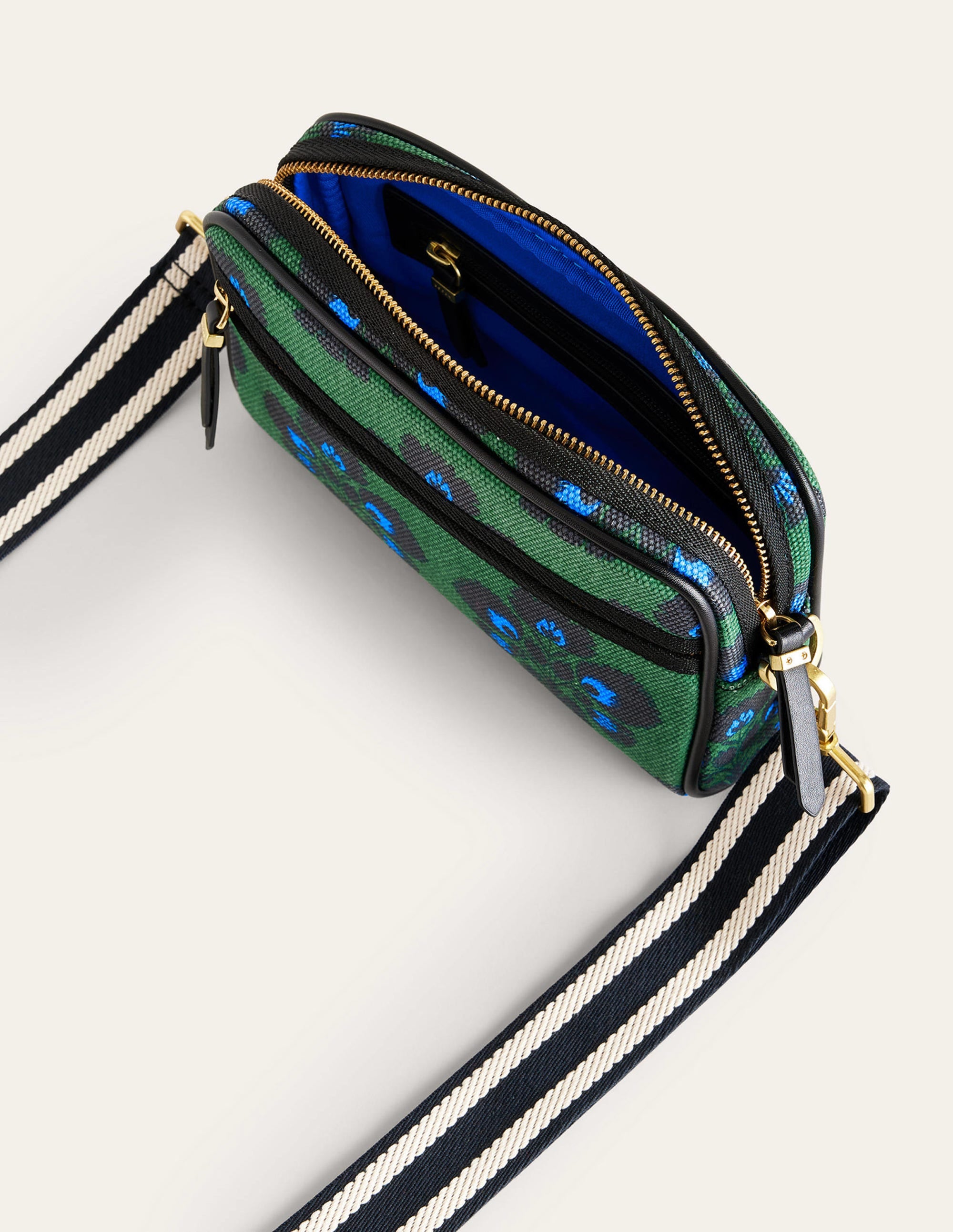 Canvas Cross-Body Bag-Amazon Green, Carnation Stamp - Image 4