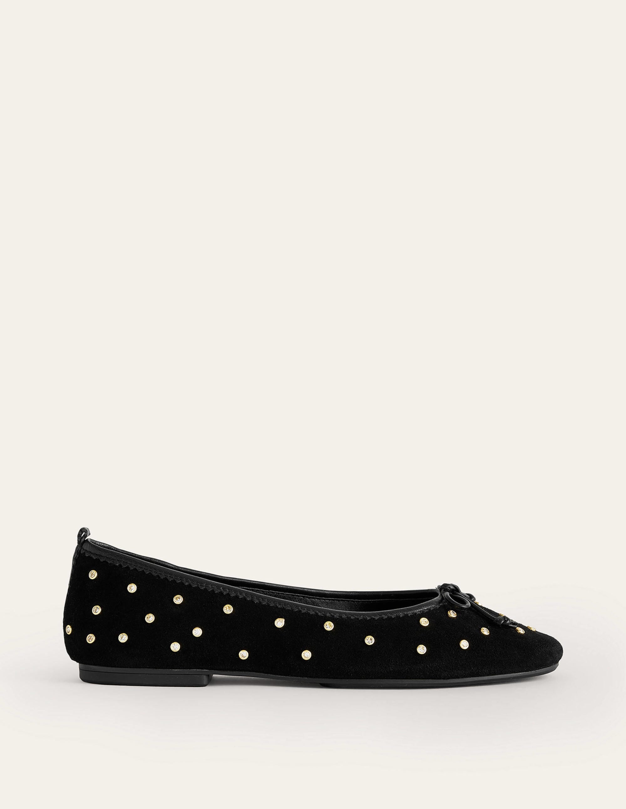 Ballerines Kitty à semelle souple-Daim noir et strass - Image 2