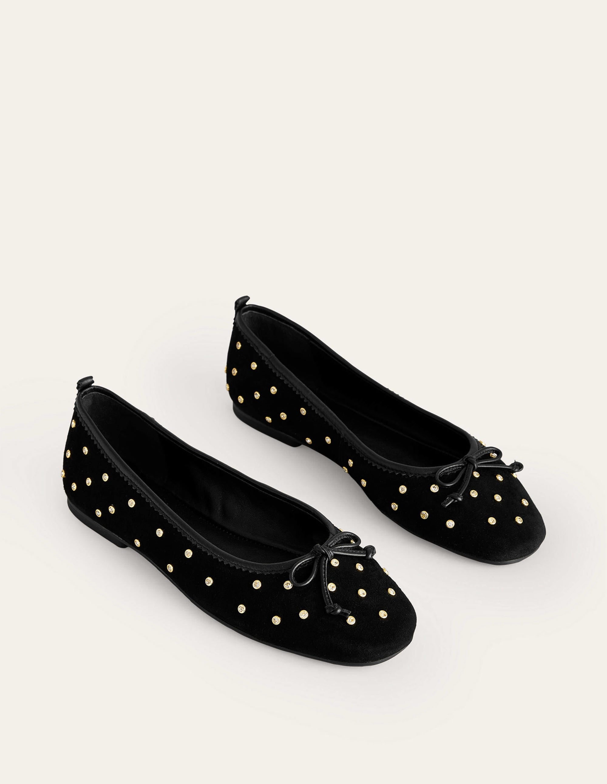 Ballerines Kitty à semelle souple-Daim noir et strass - Image 3