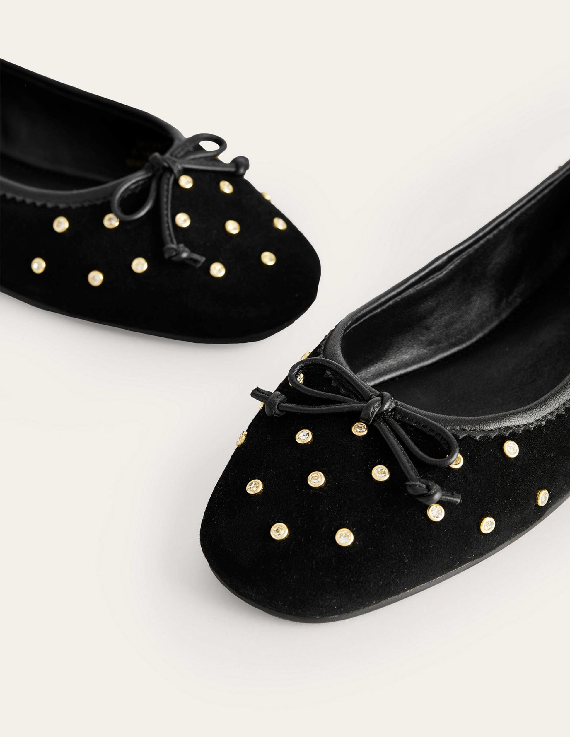 Ballerines Kitty à semelle souple-Daim noir et strass-4
