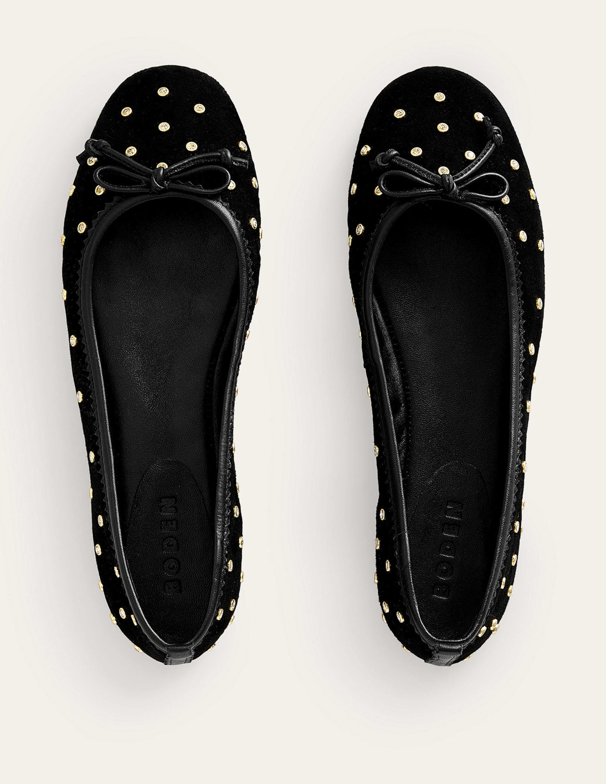 Ballerines Kitty à semelle souple-Daim noir et strass - Image 5