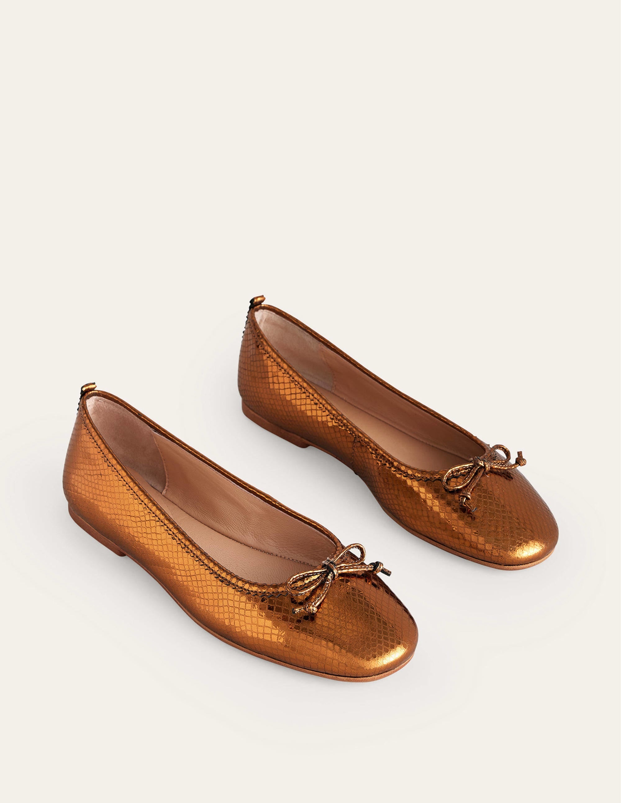 Kitty Ballerinas mit flexibler Sohle-Bronze Metallic Schlange - Image 3