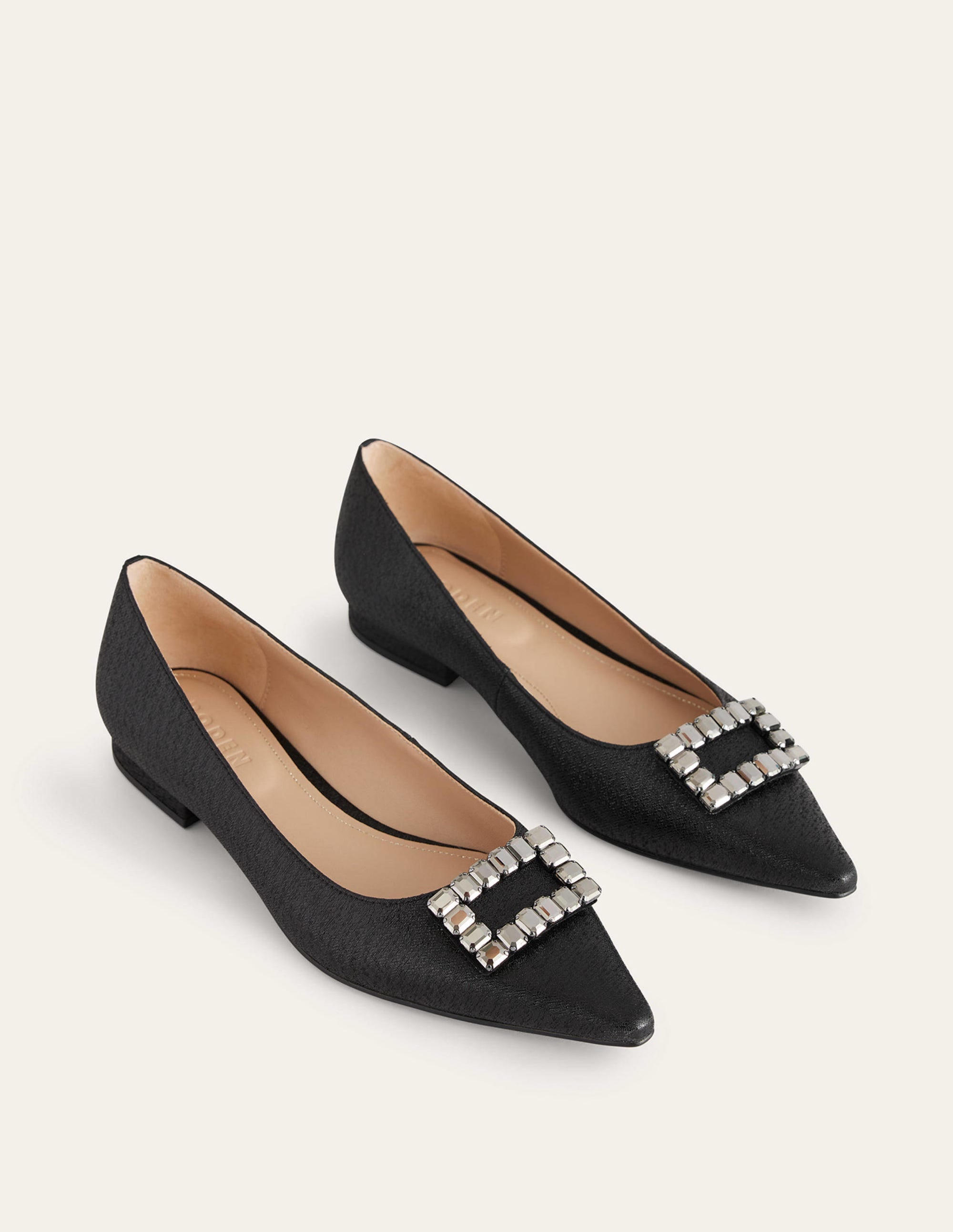Spitze Ballerinas mit Verzierung-Schwarz-Metallic - Image 3