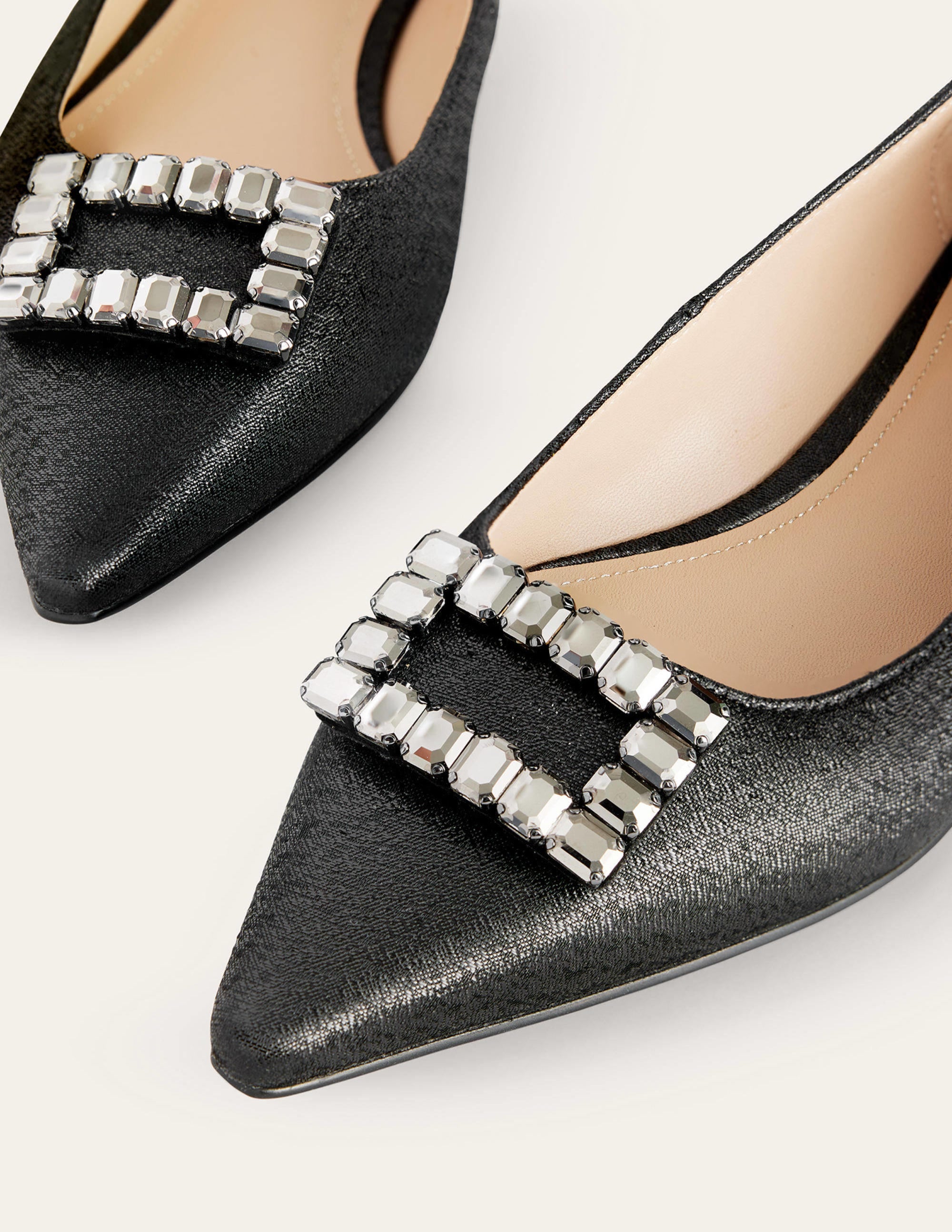 Spitze Ballerinas mit Verzierung-Schwarz-Metallic - Image 4