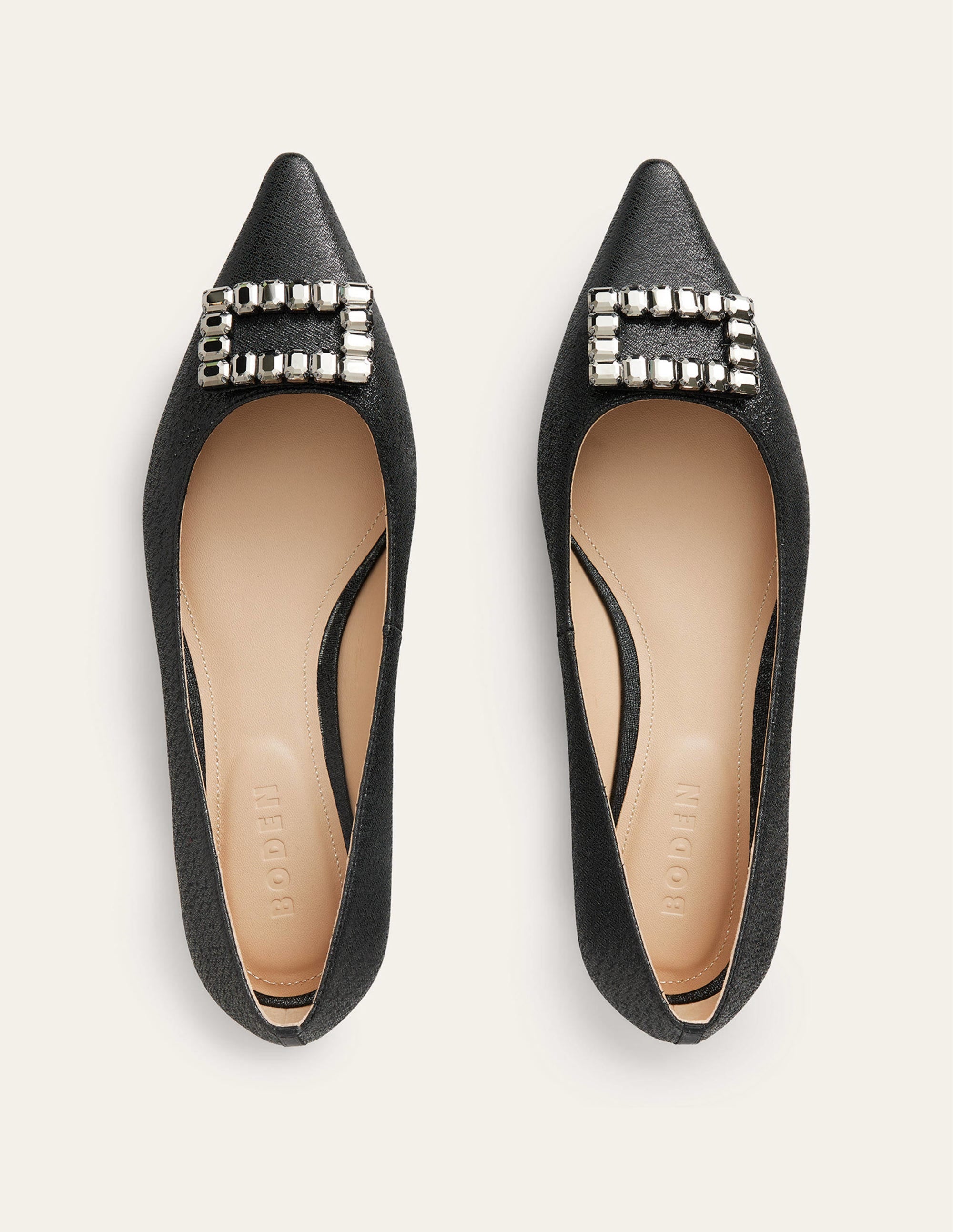 Spitze Ballerinas mit Verzierung-Schwarz-Metallic - Image 5