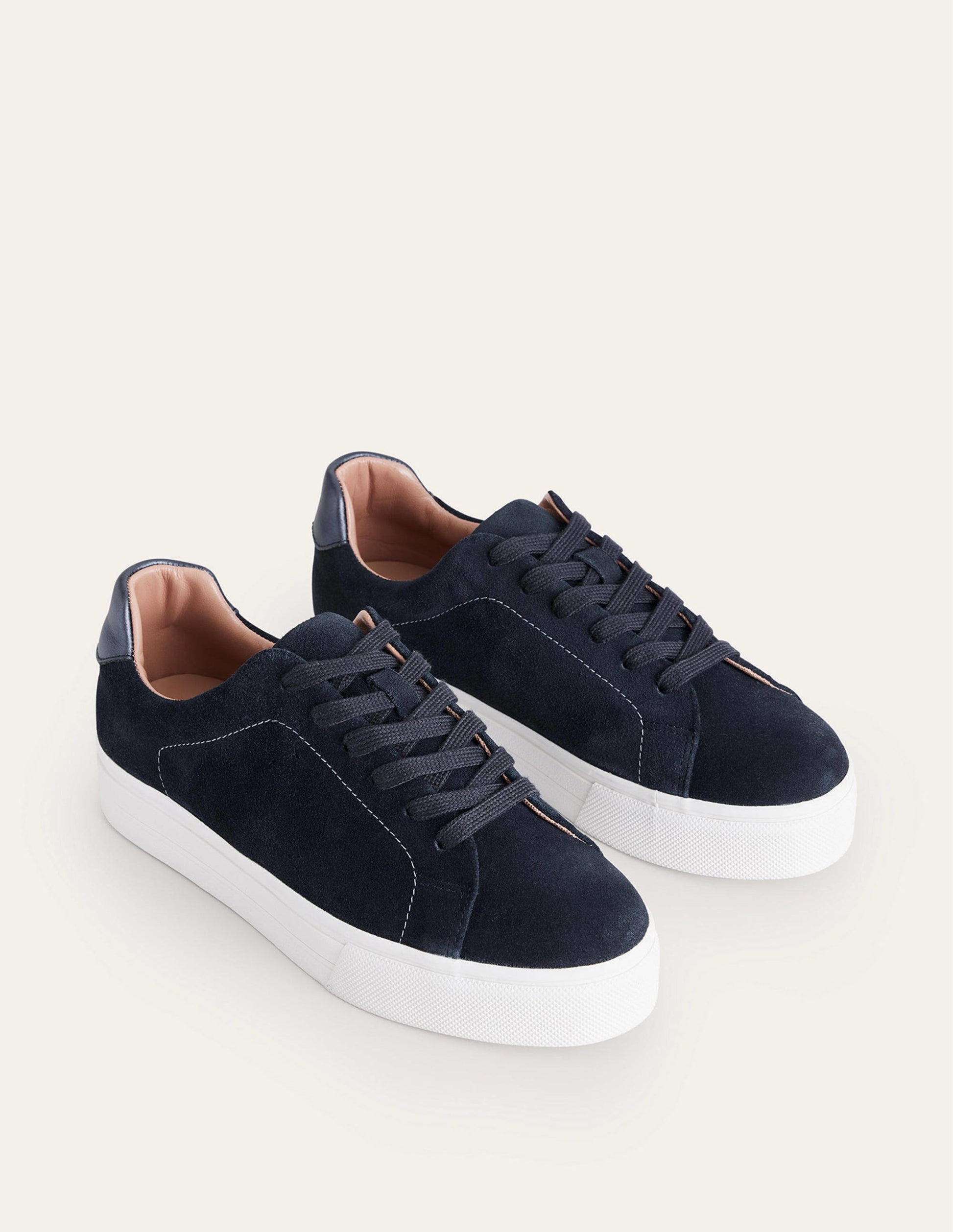 Plateau-Sneaker-Navy Veloursleder-3