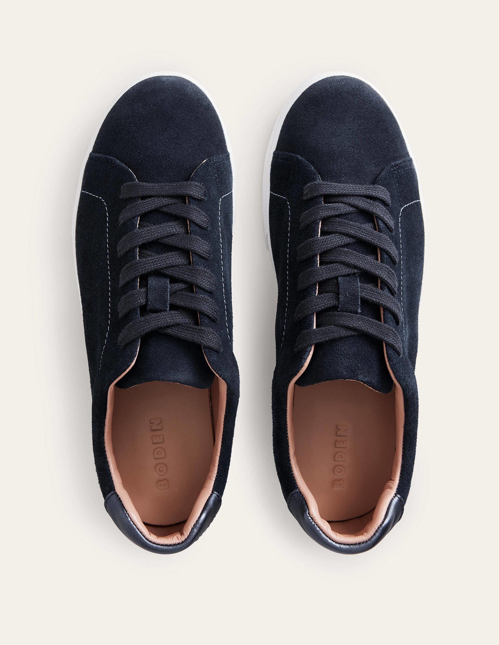 Plateau-Sneaker-Navy Veloursleder-5
