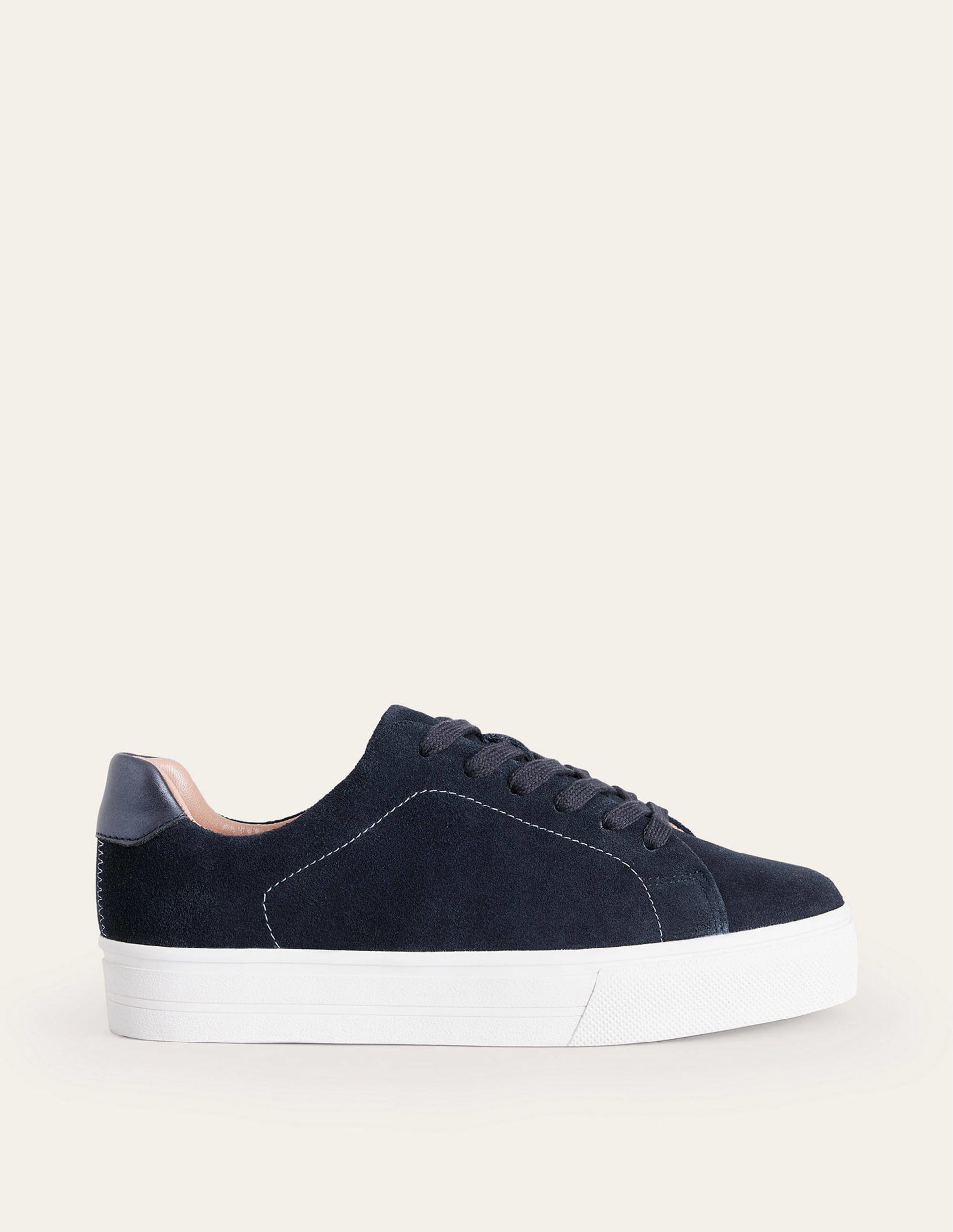 Plateau-Sneaker-Navy Veloursleder-2