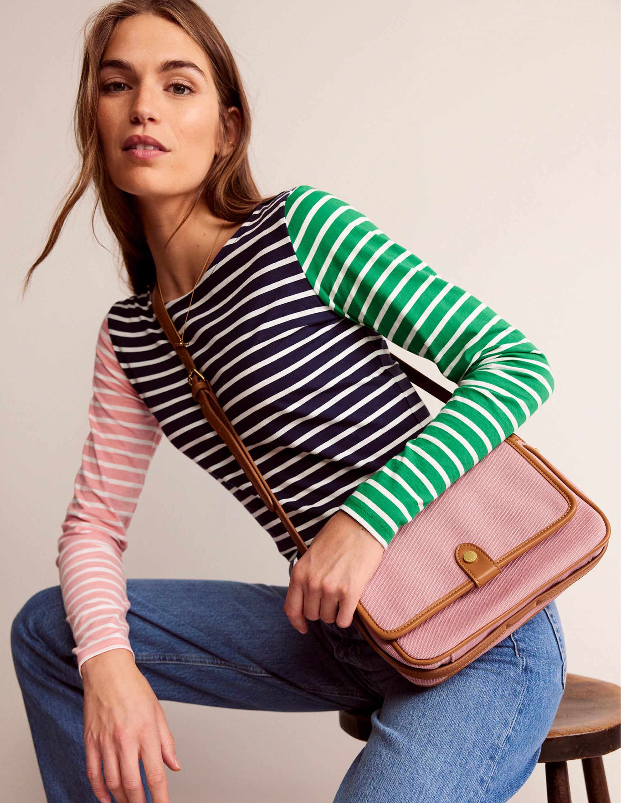 Structured Cross-Body Bag-Blush - Image 1