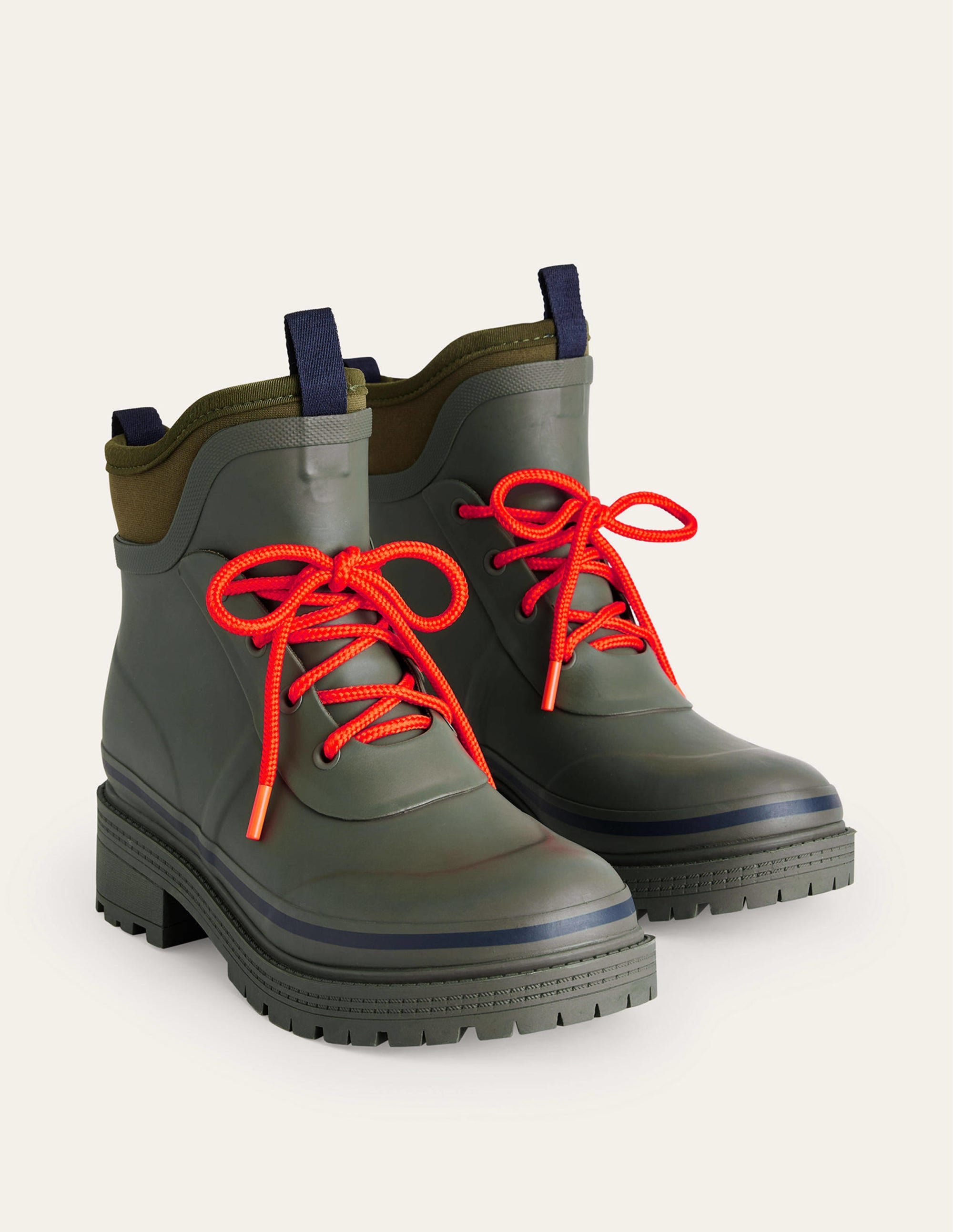 Bottes de pluie Mary à lacets-Vert olive profond - Image 4