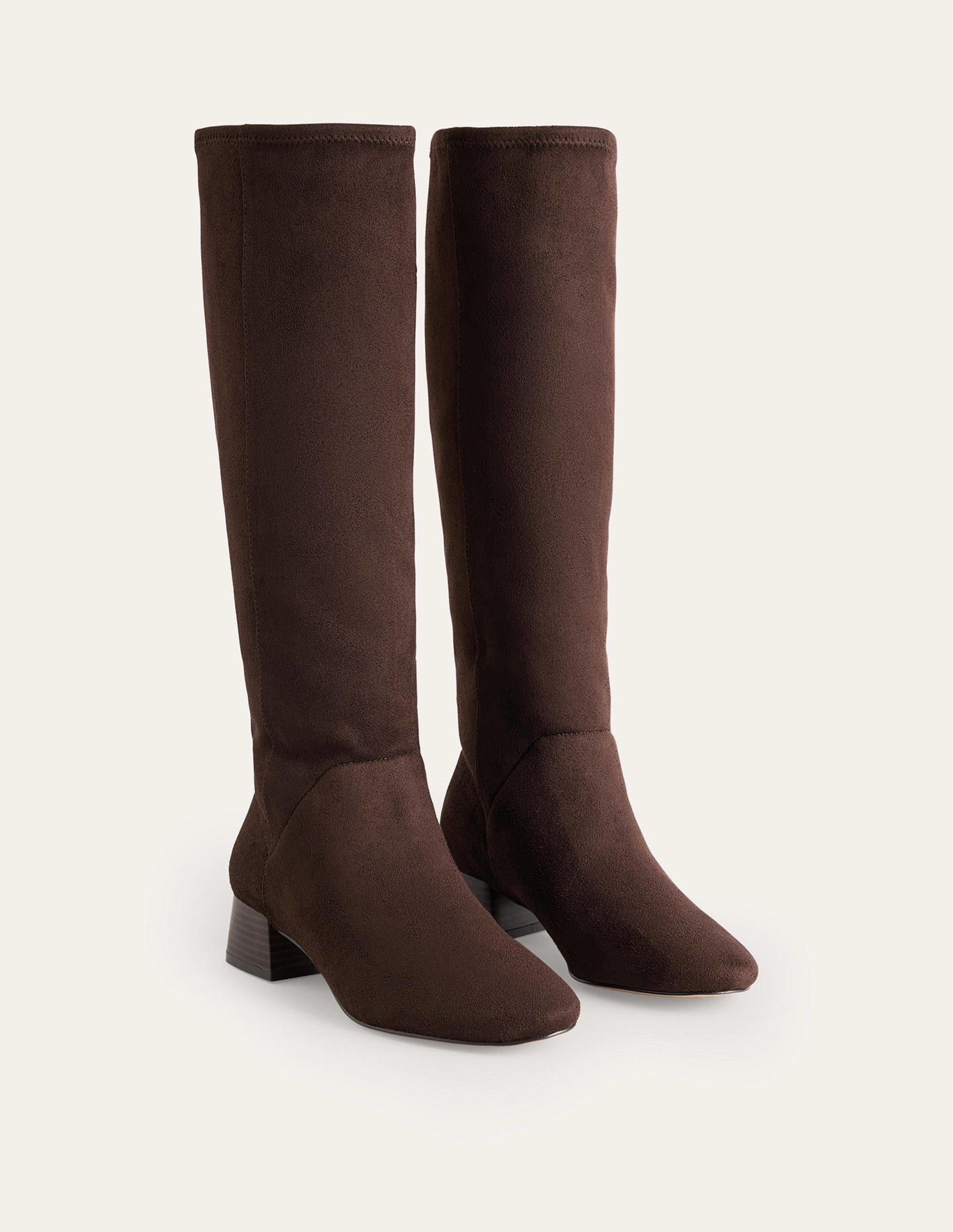 Bottes plates stretch hauteur genou-Acajou - Image 3