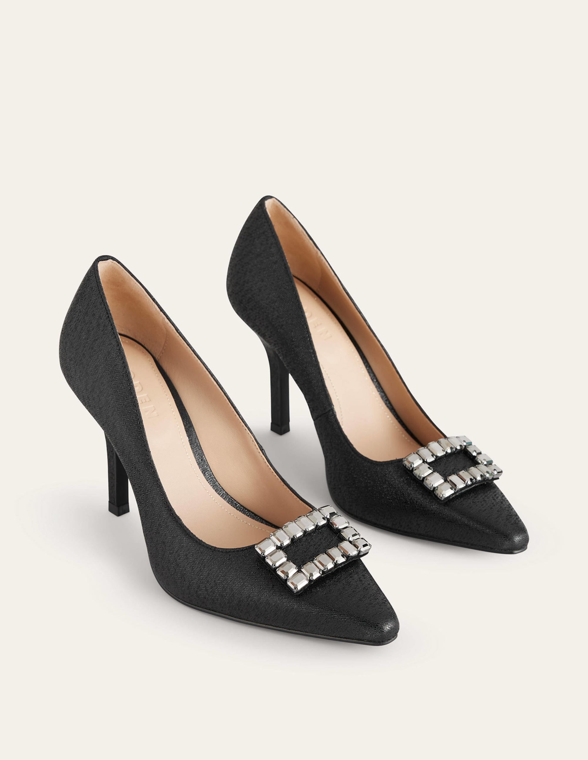 Escarpins ornementés à talons-Noir métallisé - Image 3