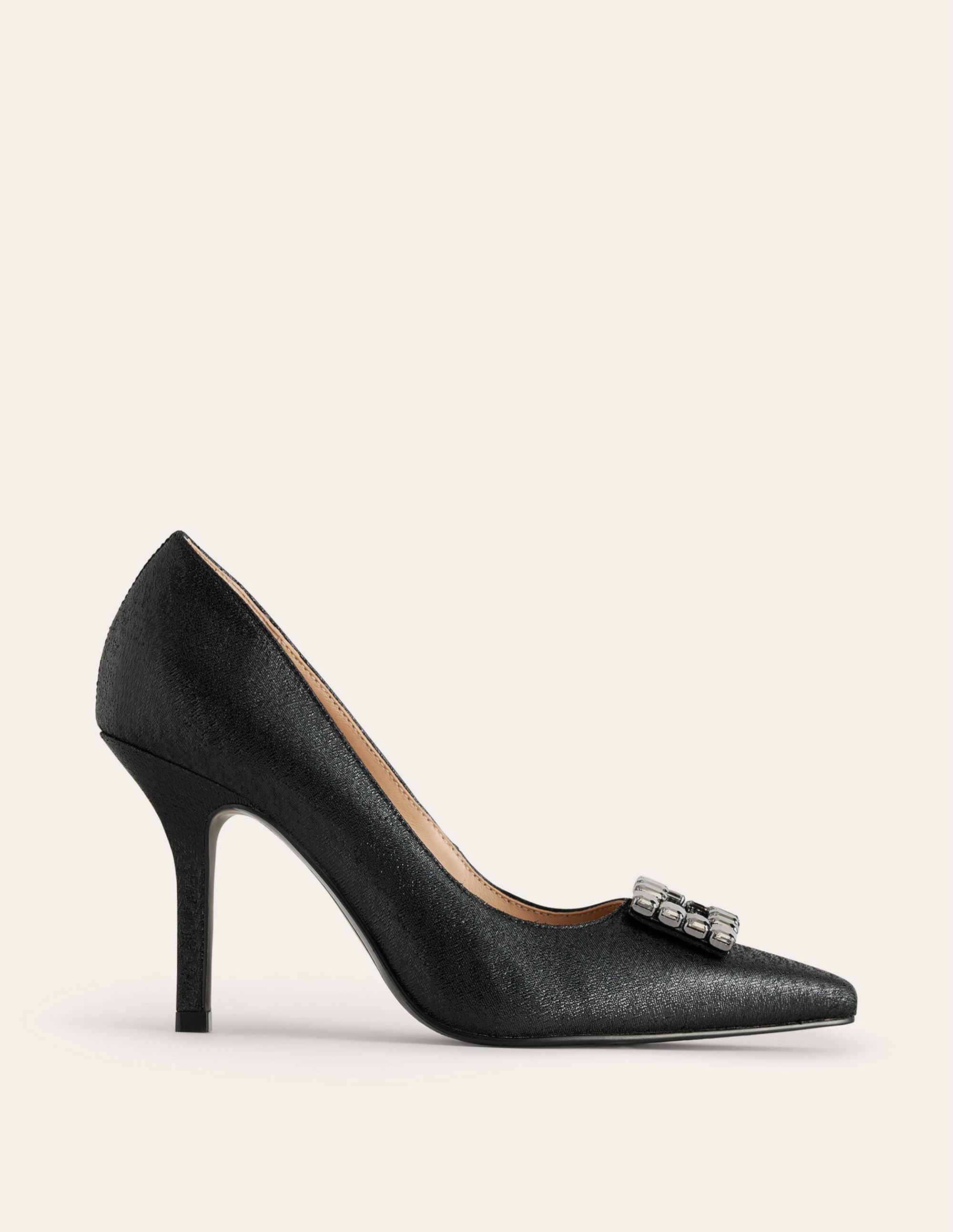 Escarpins ornementés à talons-Noir métallisé - Image 2