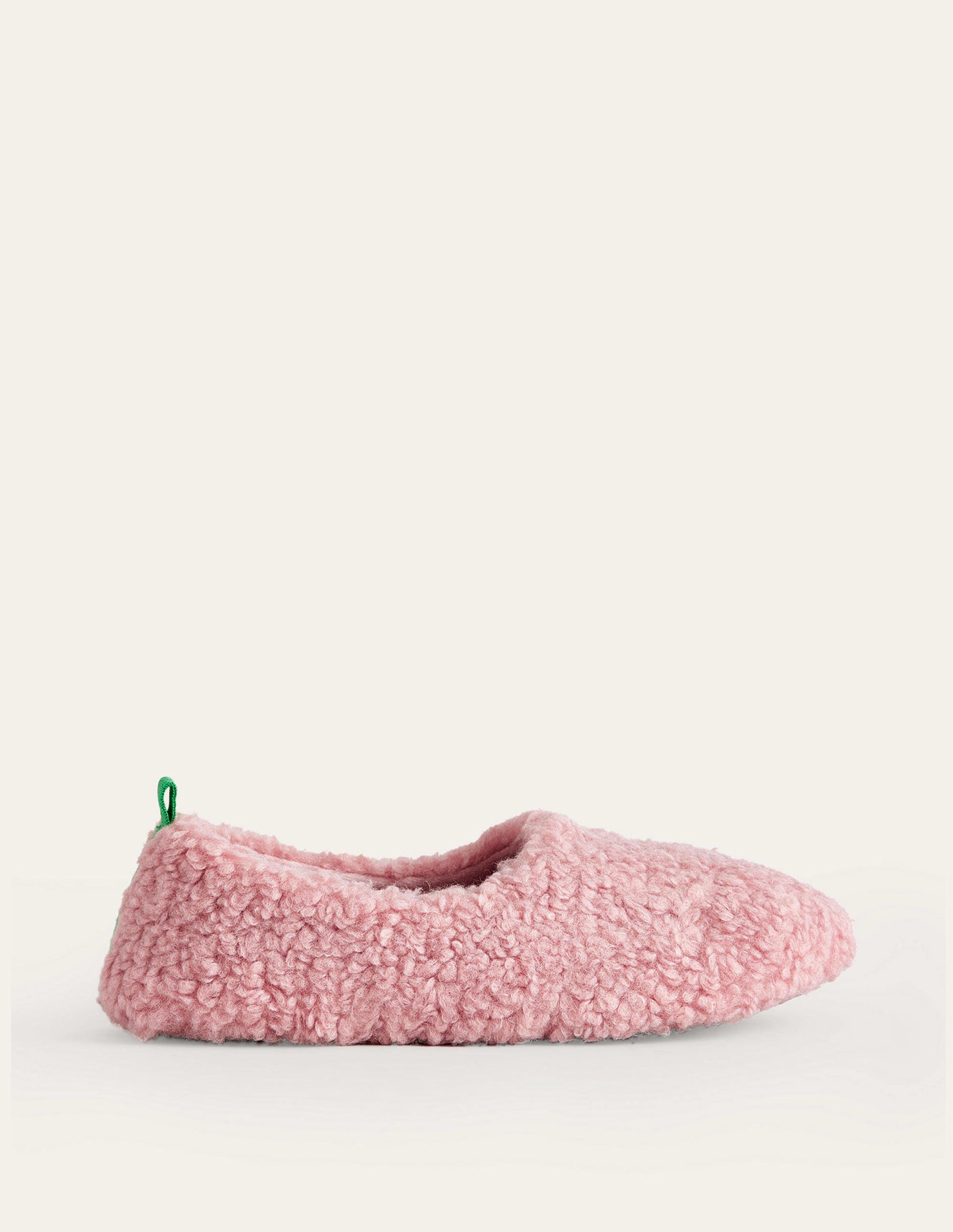 Chaussons en borg style ballerines-Rose-2