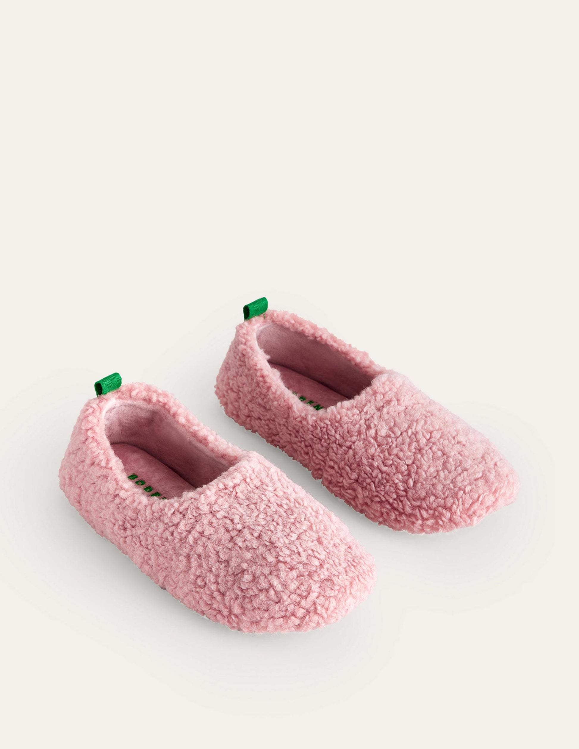 Chaussons en borg style ballerines-Rose-3