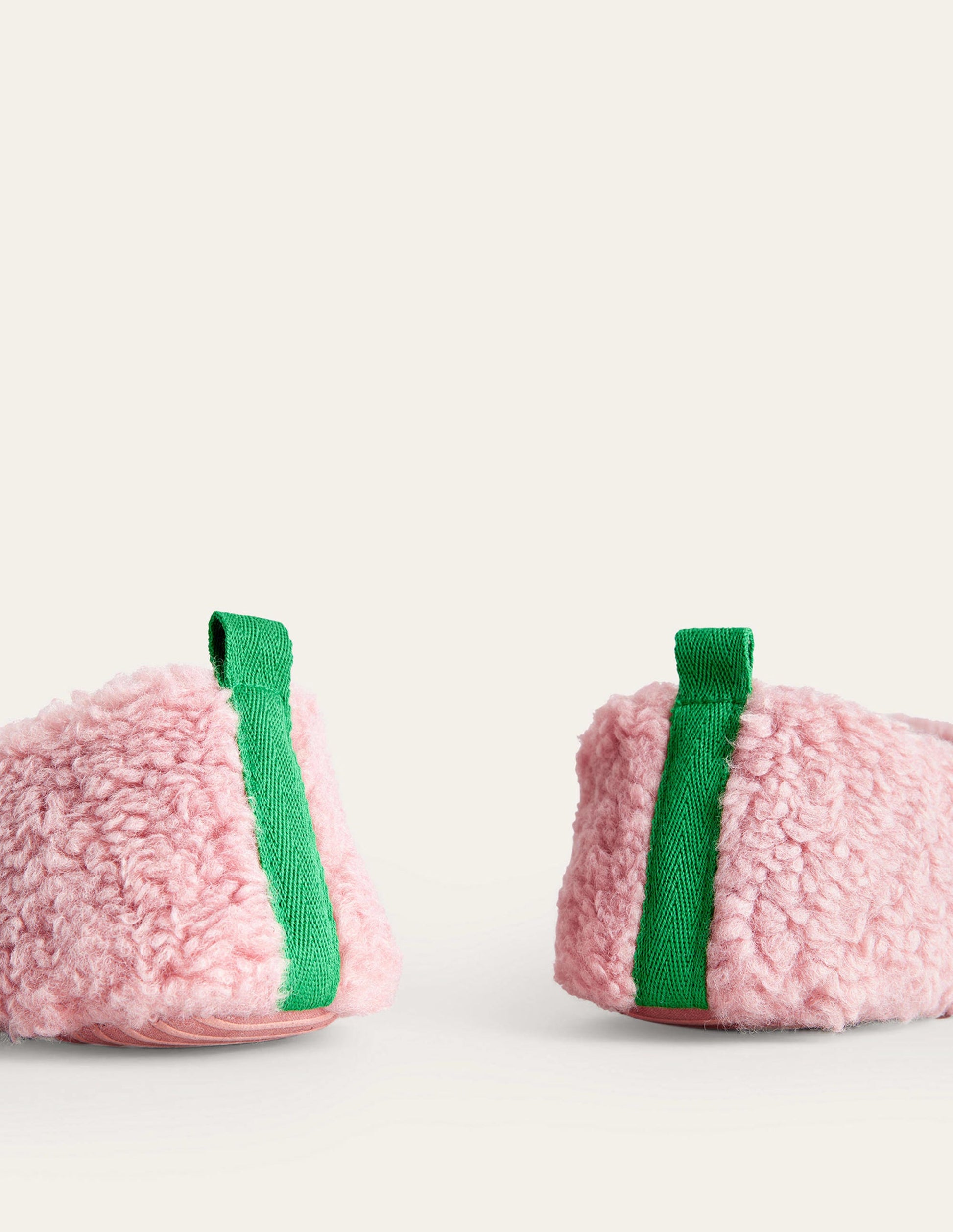 Chaussons en borg style ballerines-Rose-4