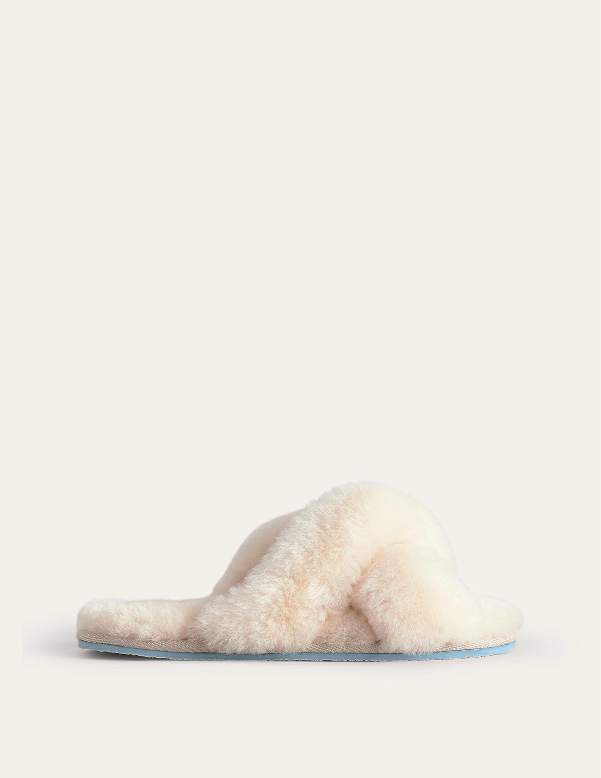 Slider-Hausschuhe mit überkreuzten Riemen-Creme - Image 2