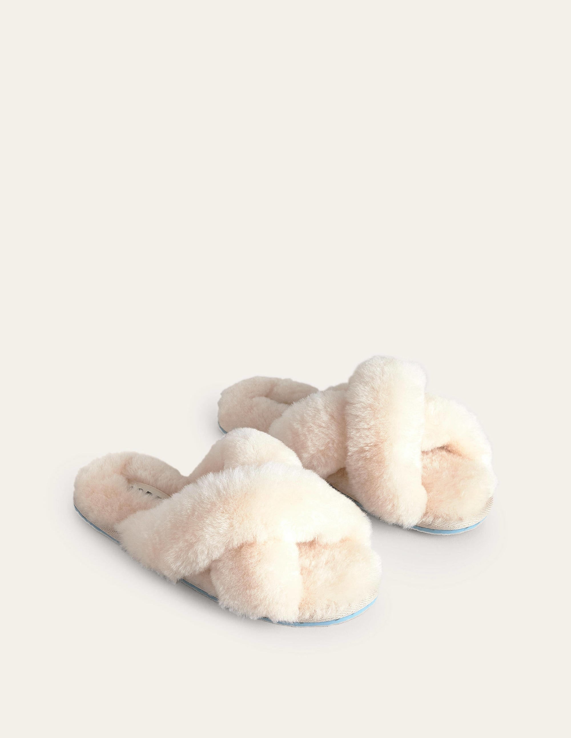 Slider-Hausschuhe mit überkreuzten Riemen-Creme - Image 3