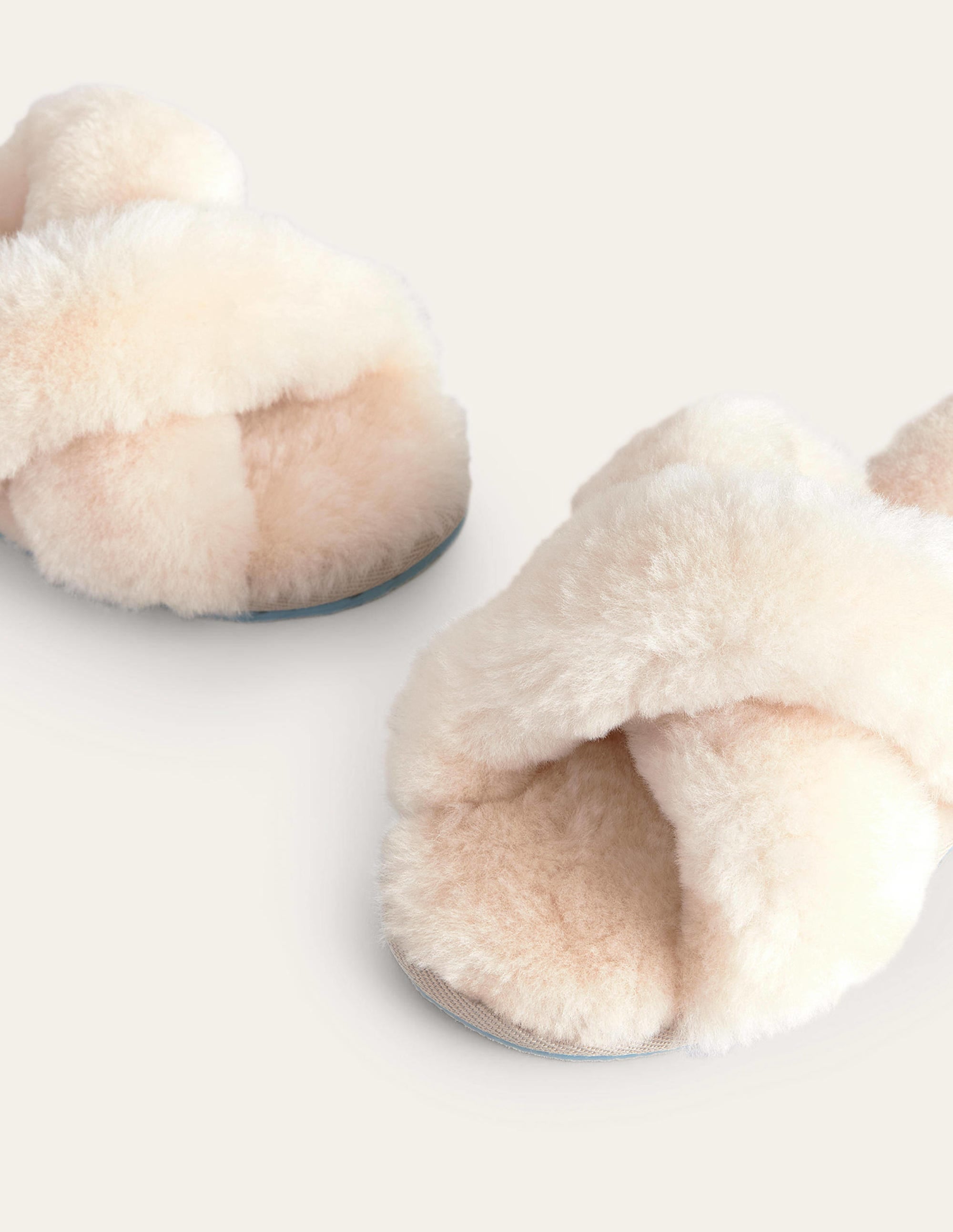 Slider-Hausschuhe mit überkreuzten Riemen-Creme - Image 4