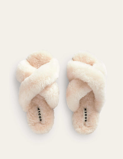 Sheepskin Slippers-Cream-5