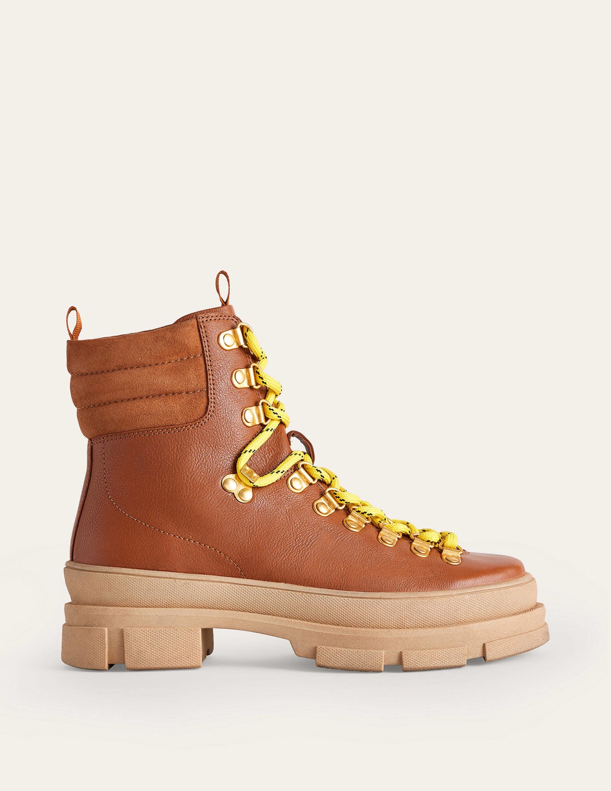 Lace up Hiker Boots-Honey Leather-2