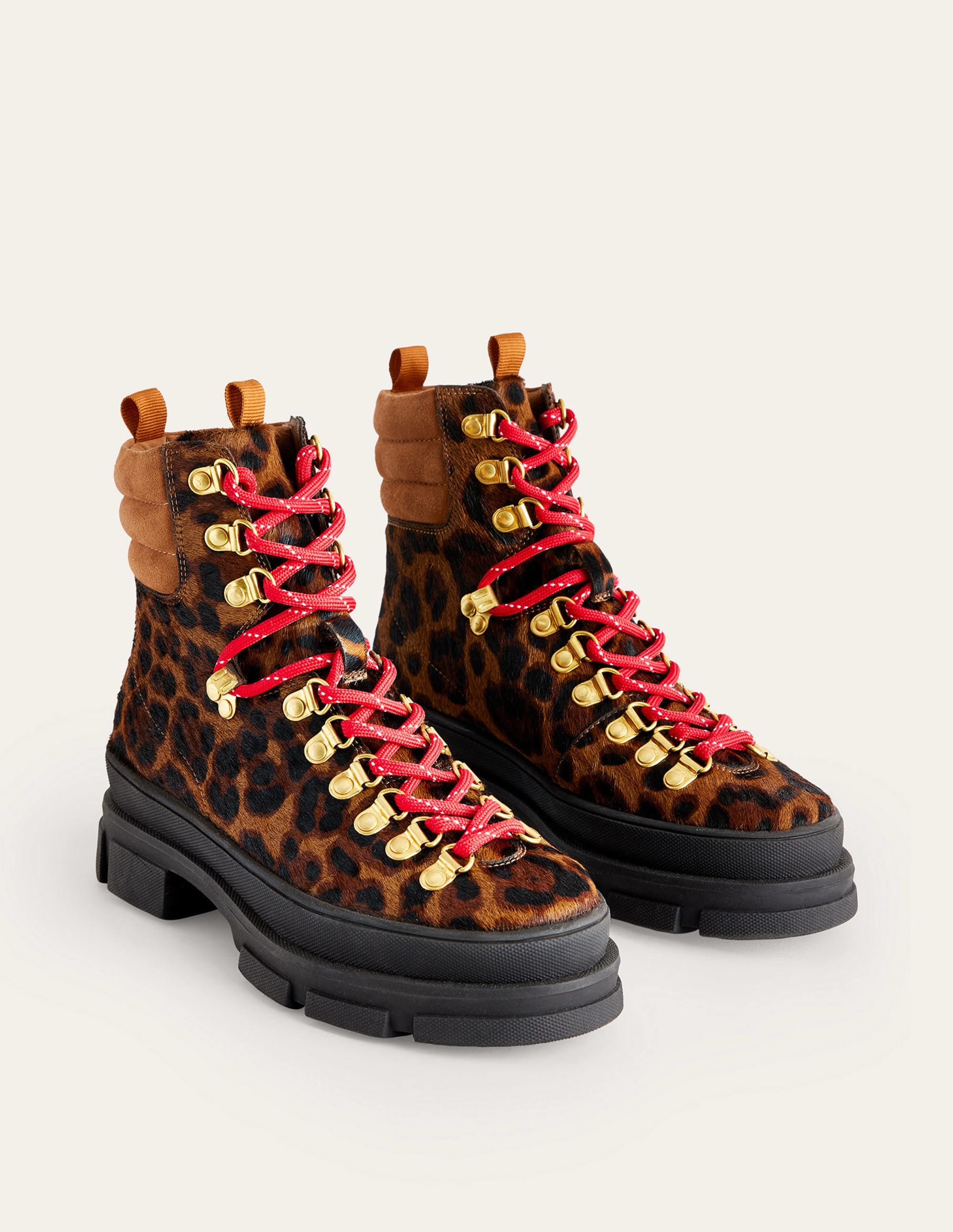 Wanderstiefel mit Schnürung-Leopardenmuster Ponyhaar - Image 3