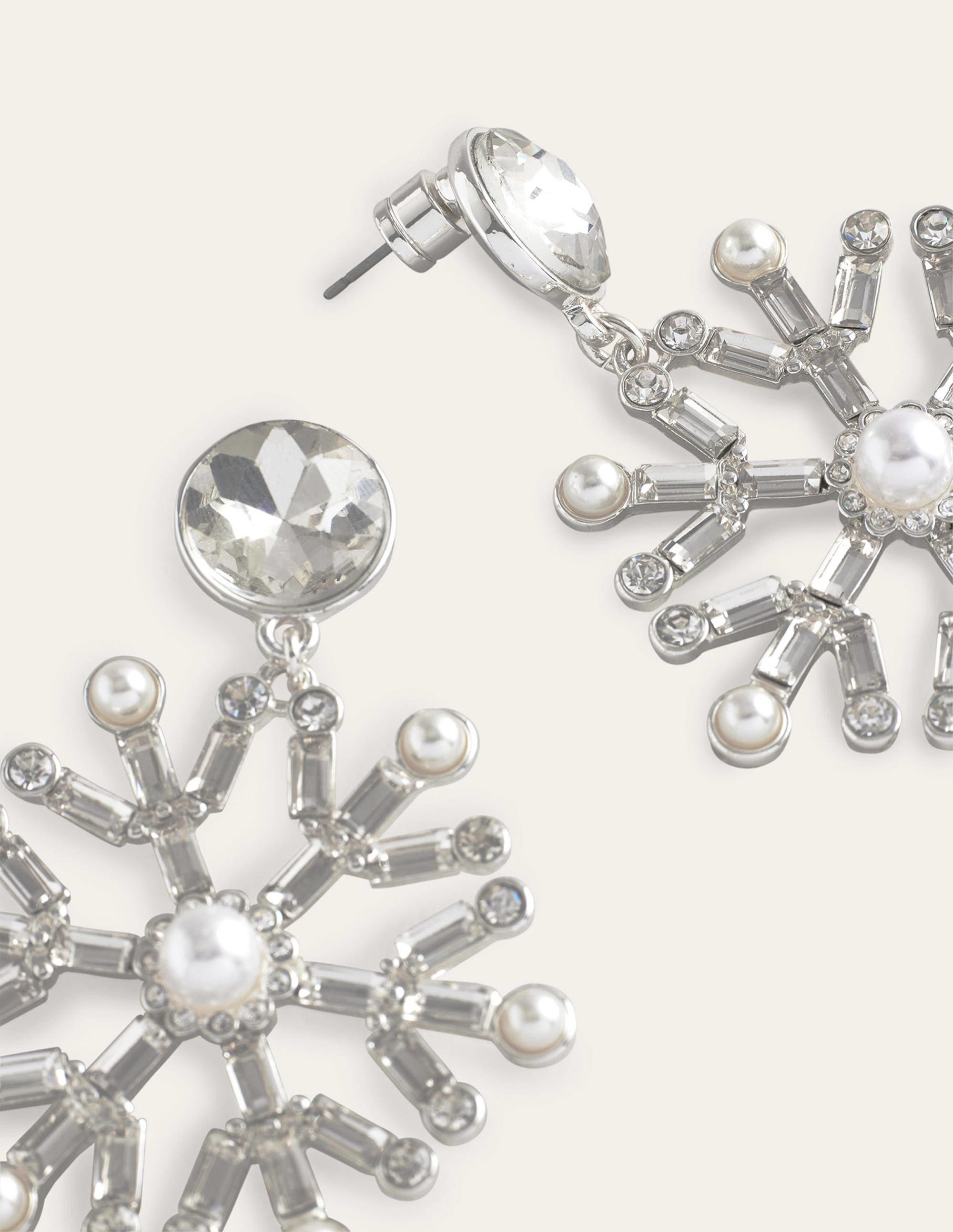 Festive Jewelled Earrings-Snowflake - Image 3