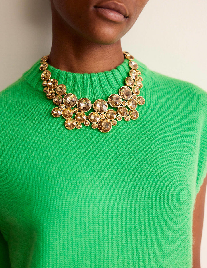 Andrea Jewel-Cluster Necklace-Gold