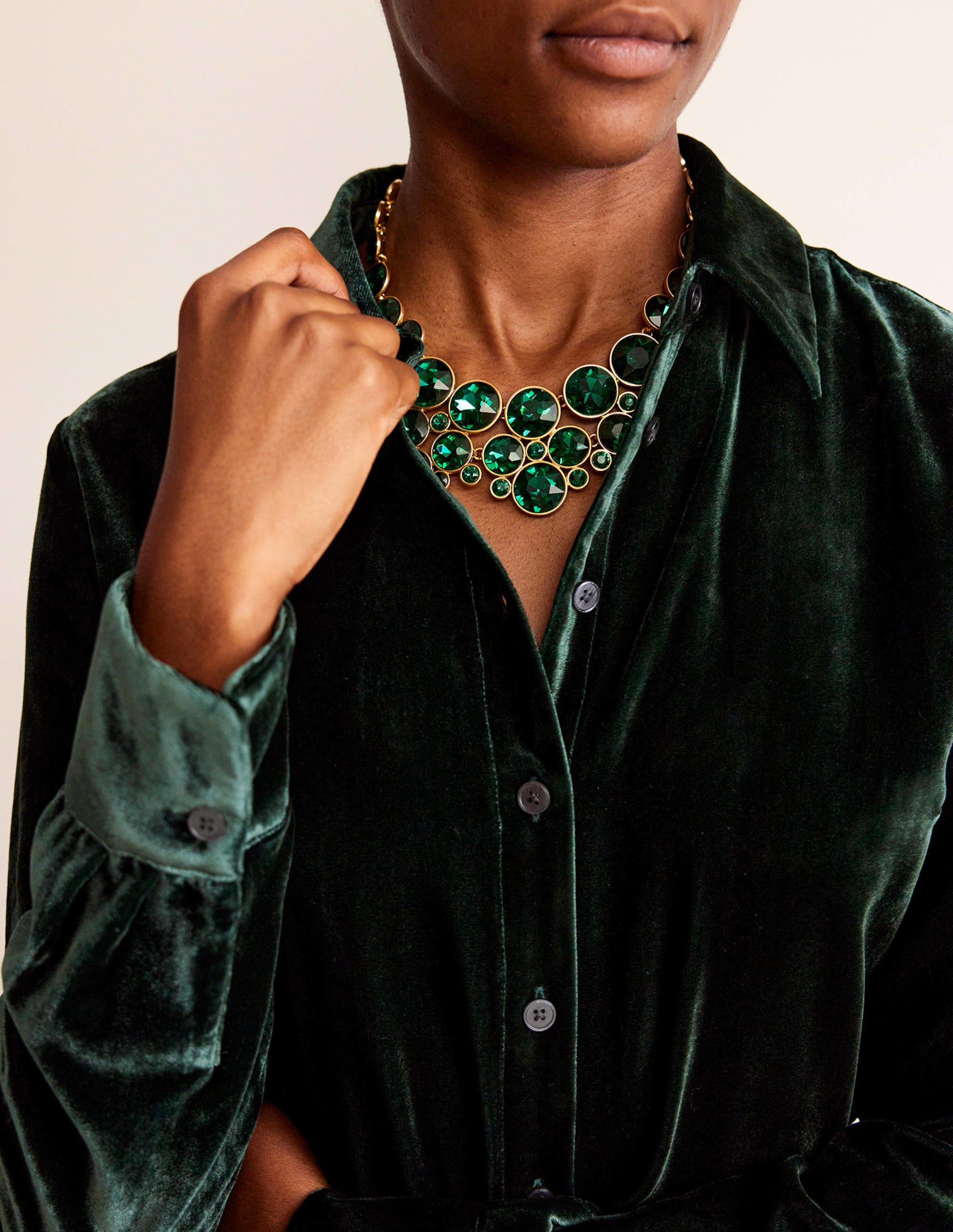 Collier Andrea ornementé-Vert - Image 1