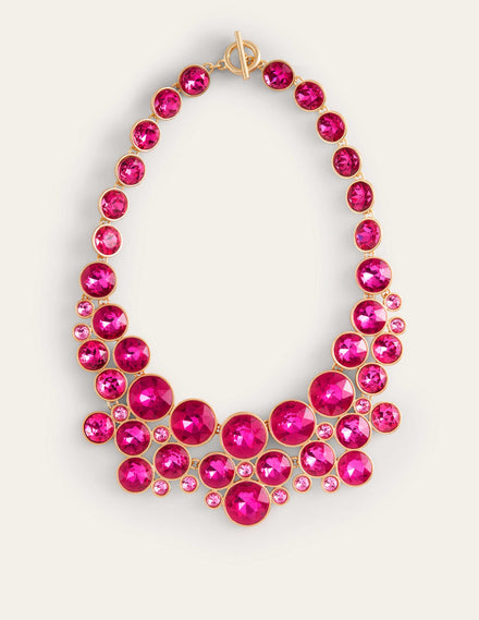 Andrea Edelstein-Cluster-Kette-Rosarot