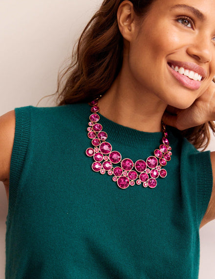 Andrea Edelstein-Cluster-Kette-Rosarot