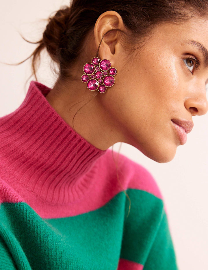 Andrea Edelstein-Cluster-Ohrringe-Pink