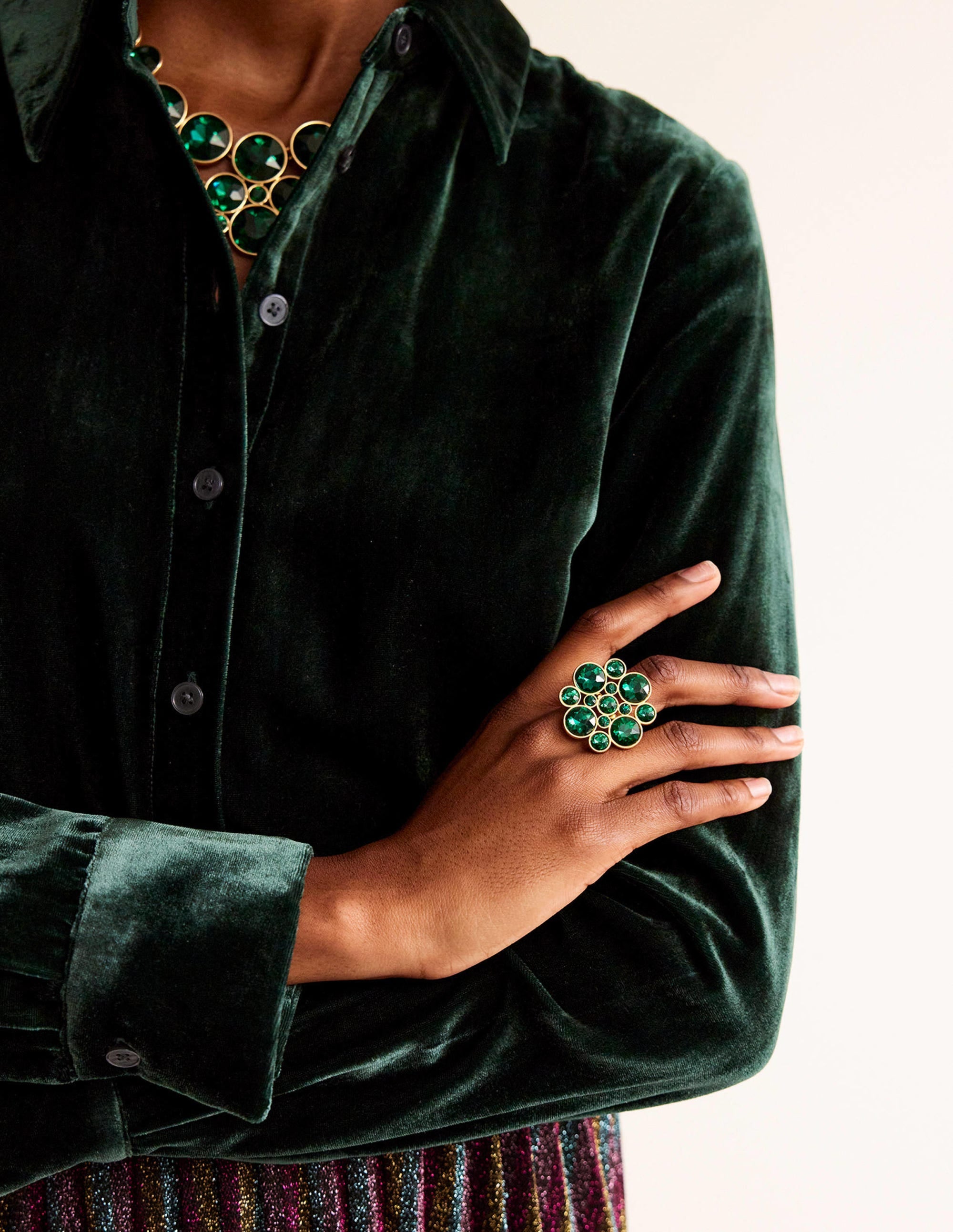 Bague Andrea ornementée-Vert - Image 1