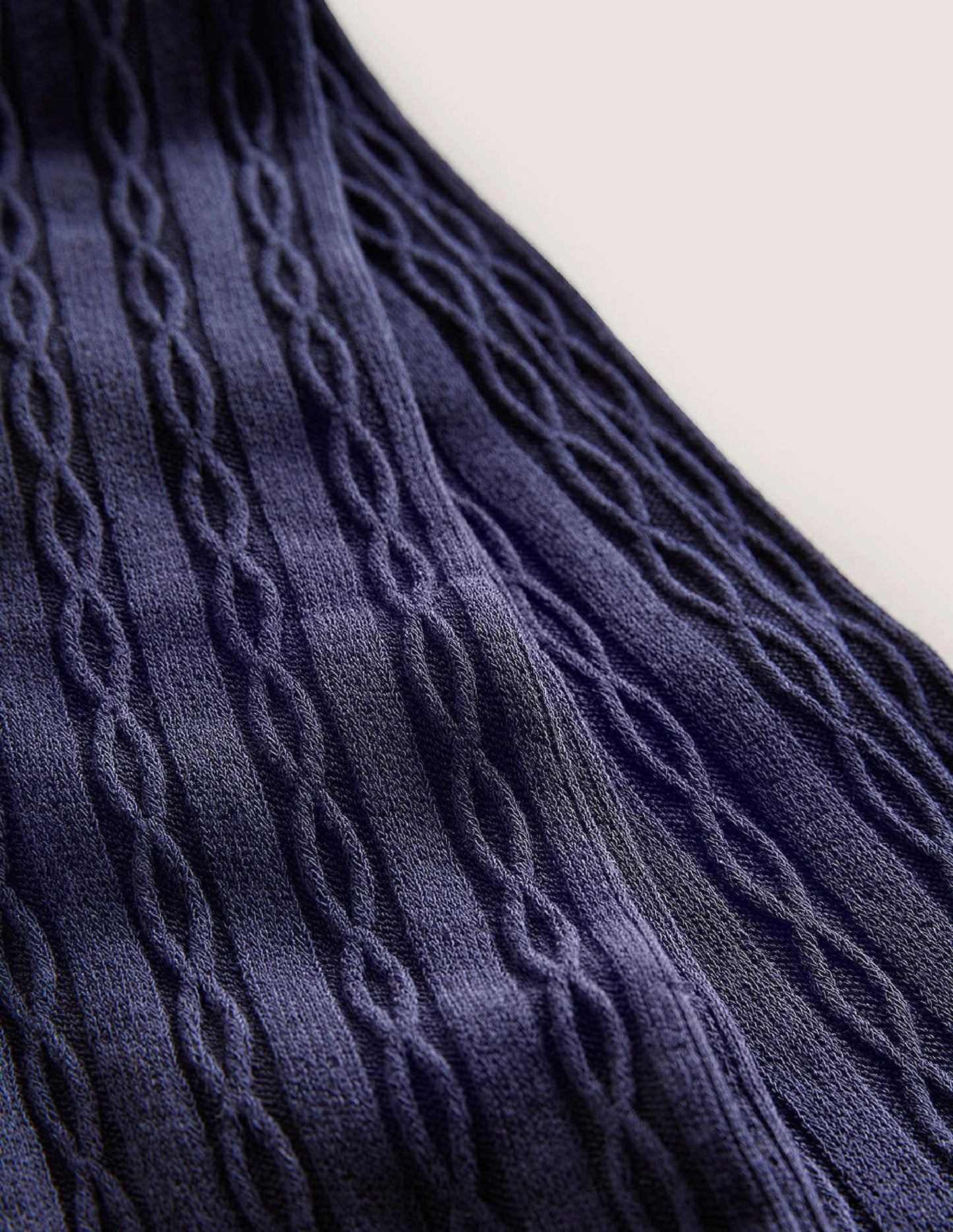 Strumpfhose mit Zopfstrickmuster-Marineblau