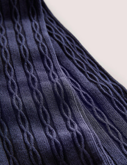 Strumpfhose mit Zopfstrickmuster-Marineblau-2