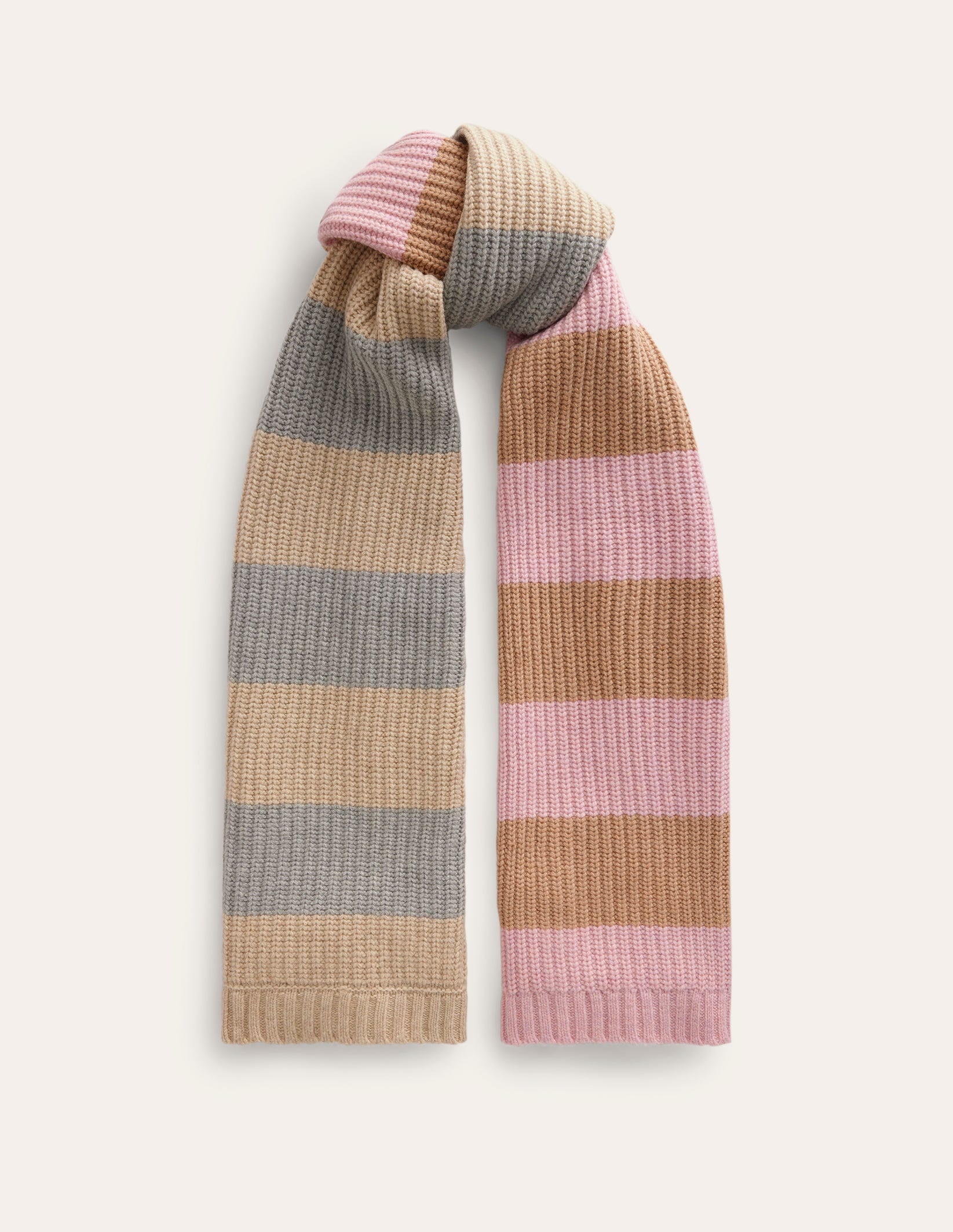Hotch Potch Scarf-Grey Marl, Pink and Ivory - Image 2