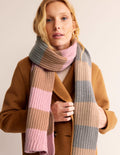 Hotch Potch Scarf-Grey Marl, Pink and Ivory