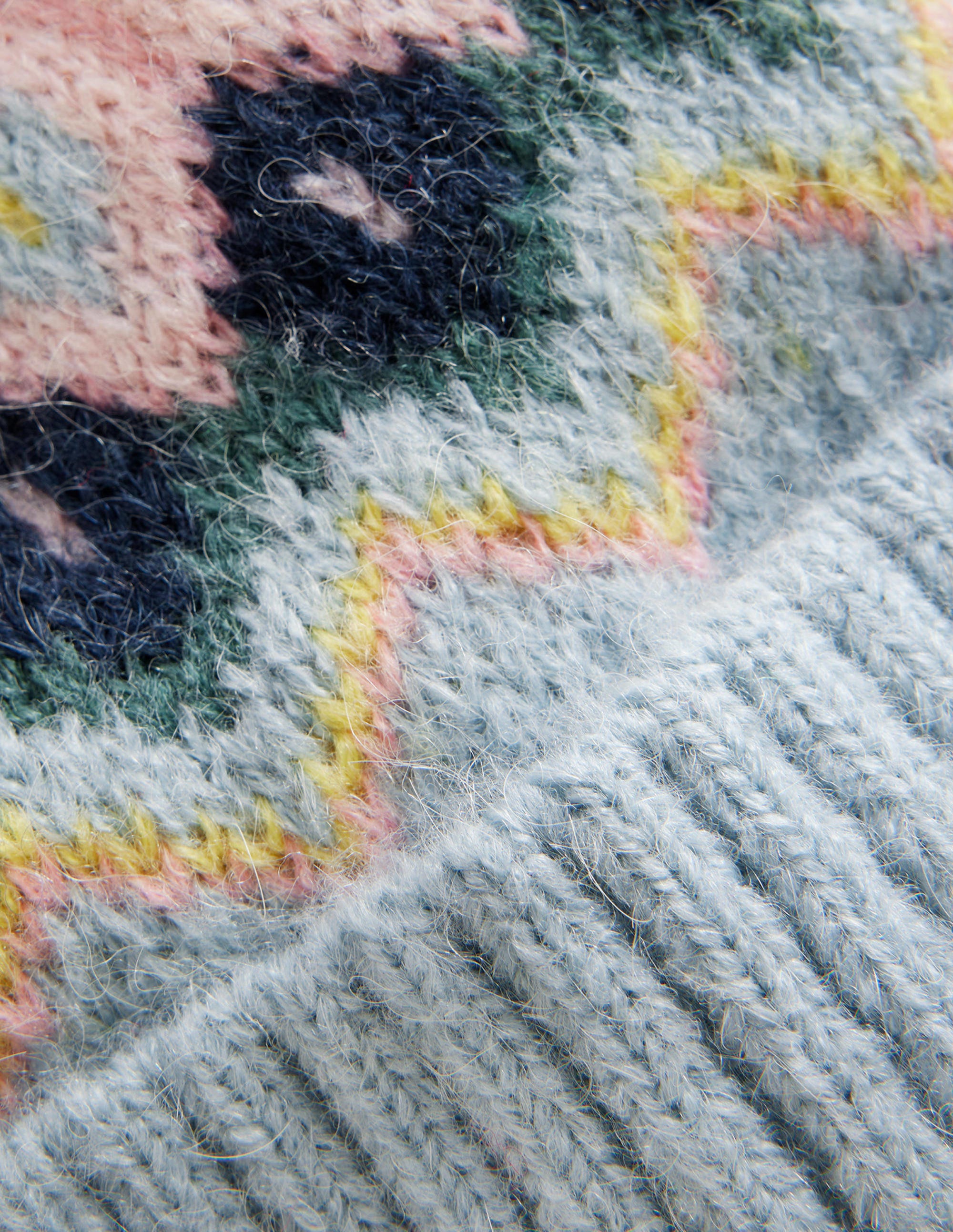 Bonnet duveteux motif jacquard-Vert fumée/multi - Image 3