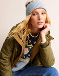 Bonnet duveteux motif jacquard-Vert fumée/multi