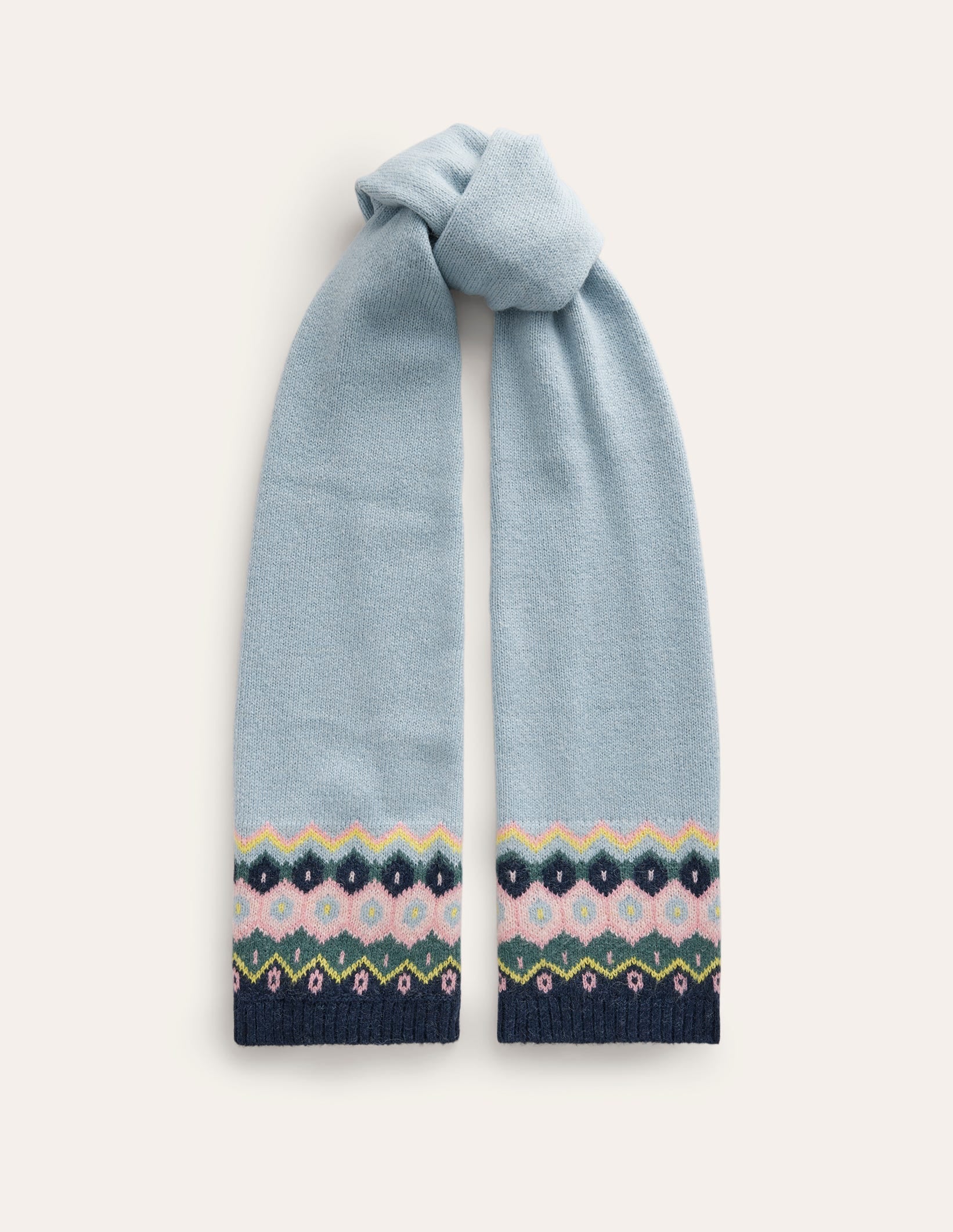 Écharpe duveteuse motif jacquard-Vert fumée/multi - Image 2