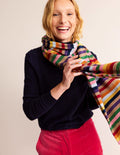 Schal mit Metallic-Streifen-Regenbogen