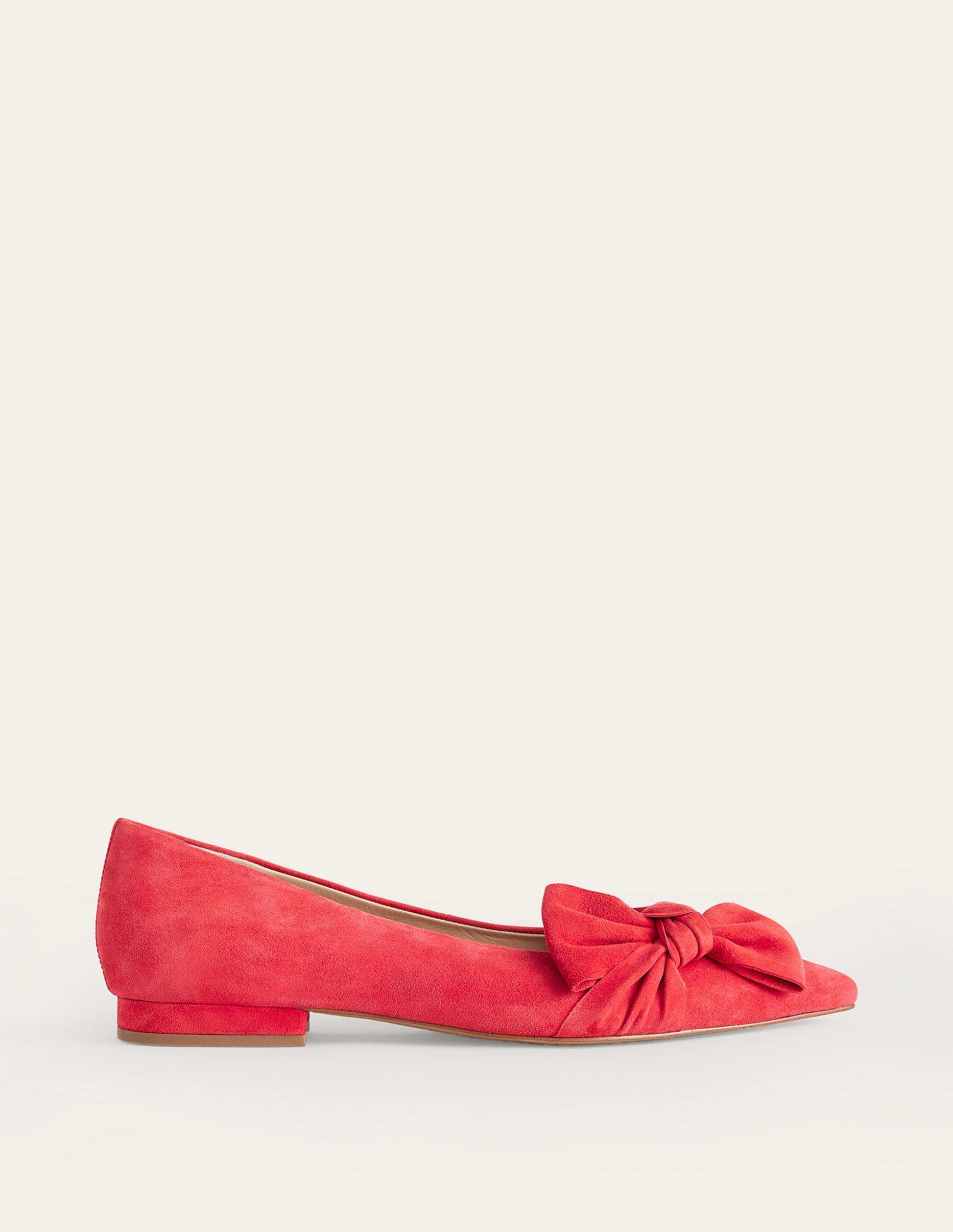 Ballerinas mit Schleife-Leuchtendes Rot Veloursleder-2