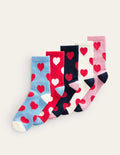 Rippstrick-Knöchelsocken im 5er Pack-Herzen