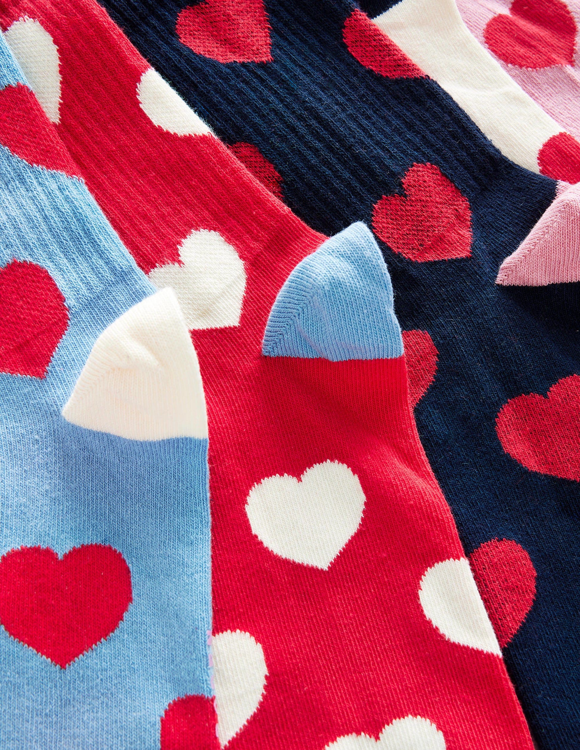 Rippstrick-Knöchelsocken im 5er Pack-Herzen-2