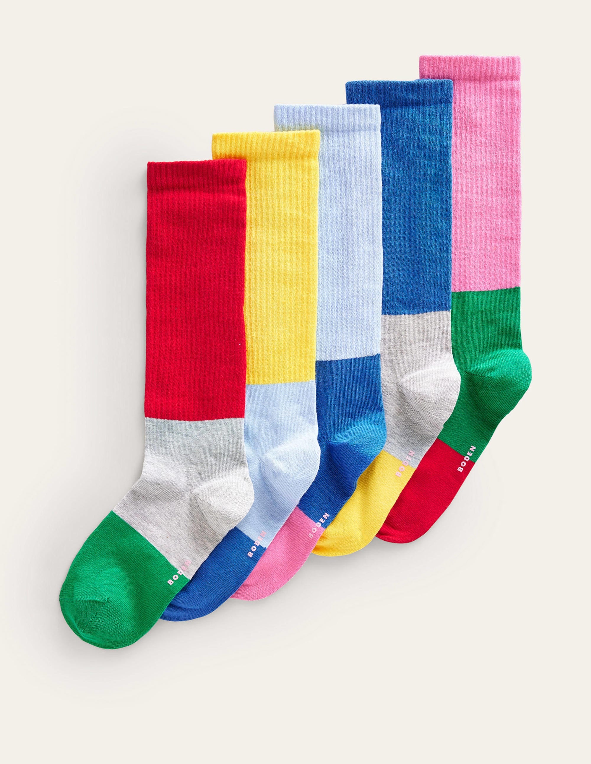 5 paires de chaussettes pour bottes-Colourblock - Image 1